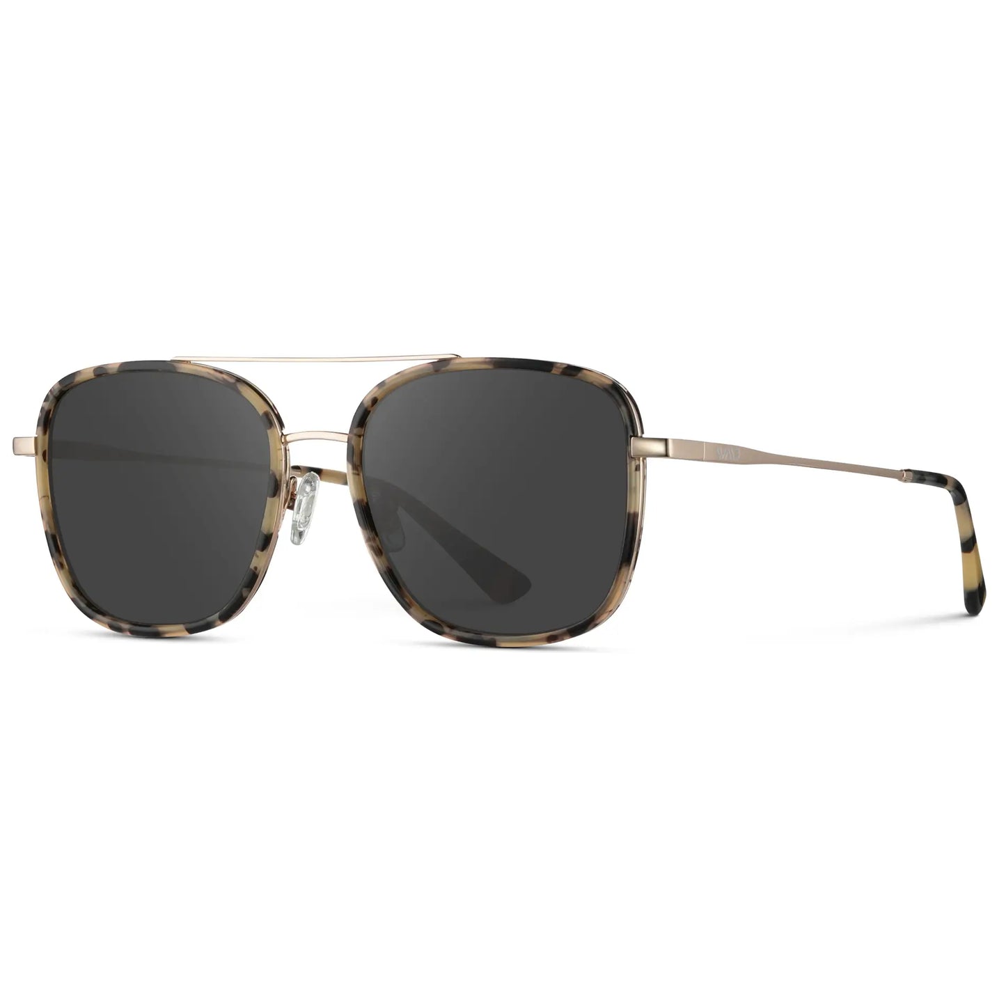 Beige Tortoise / Grey || Women's Oversized Square Aviator Prescription Eyeglasses with a Beige Tortoise Acetate and Stainless Steel Frame and Grey Lenses