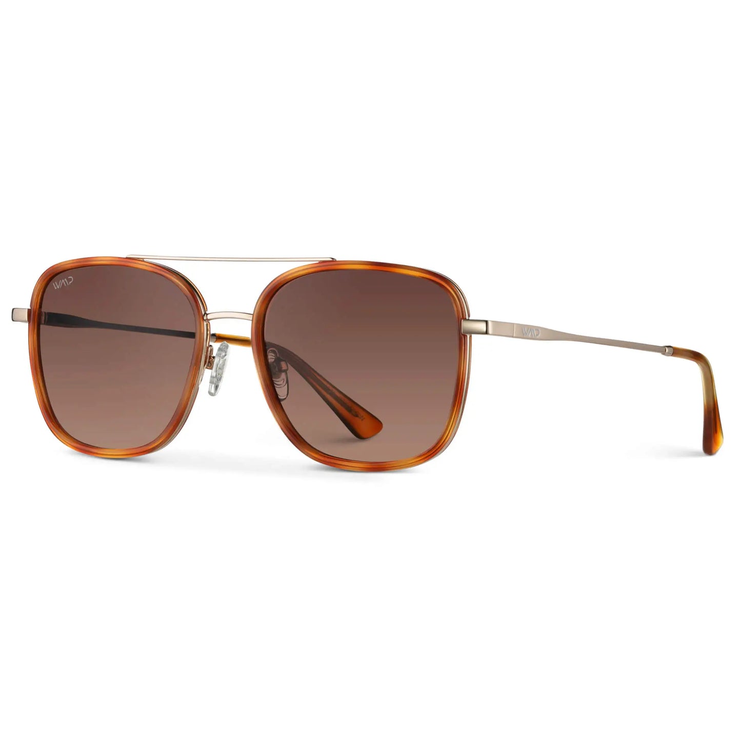 Sunset Tortoise / Gradient Brown Lens || Brown Tortoise Aviator Frame Sunglasses with Brown Polarized Lenses