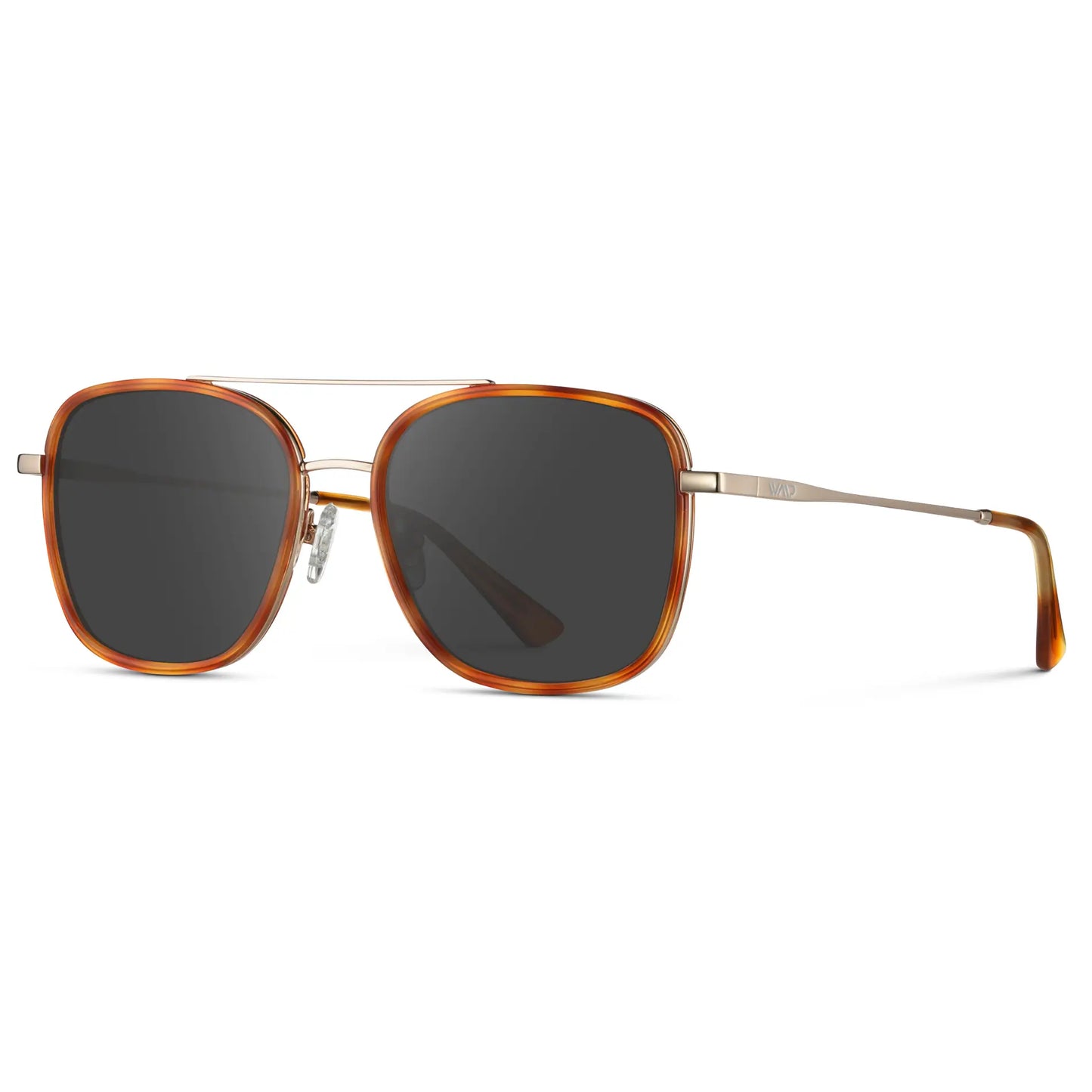 Sunset Tortoise / Grey || Women's Oversized Prescription Sunglasses with Sunset Tortoise Acetate Frame, Gold Stainless Steel Temples and Grey Prescription Lens