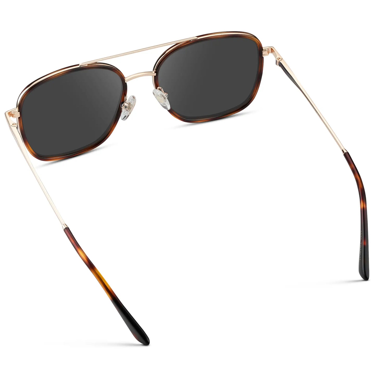Brown Tortoise / Grey || Women's Oversized Square Aviator Prescription Eyeglasses with Brown Tortoise Acetate and Stainless Steel Frame and Grey Lenses