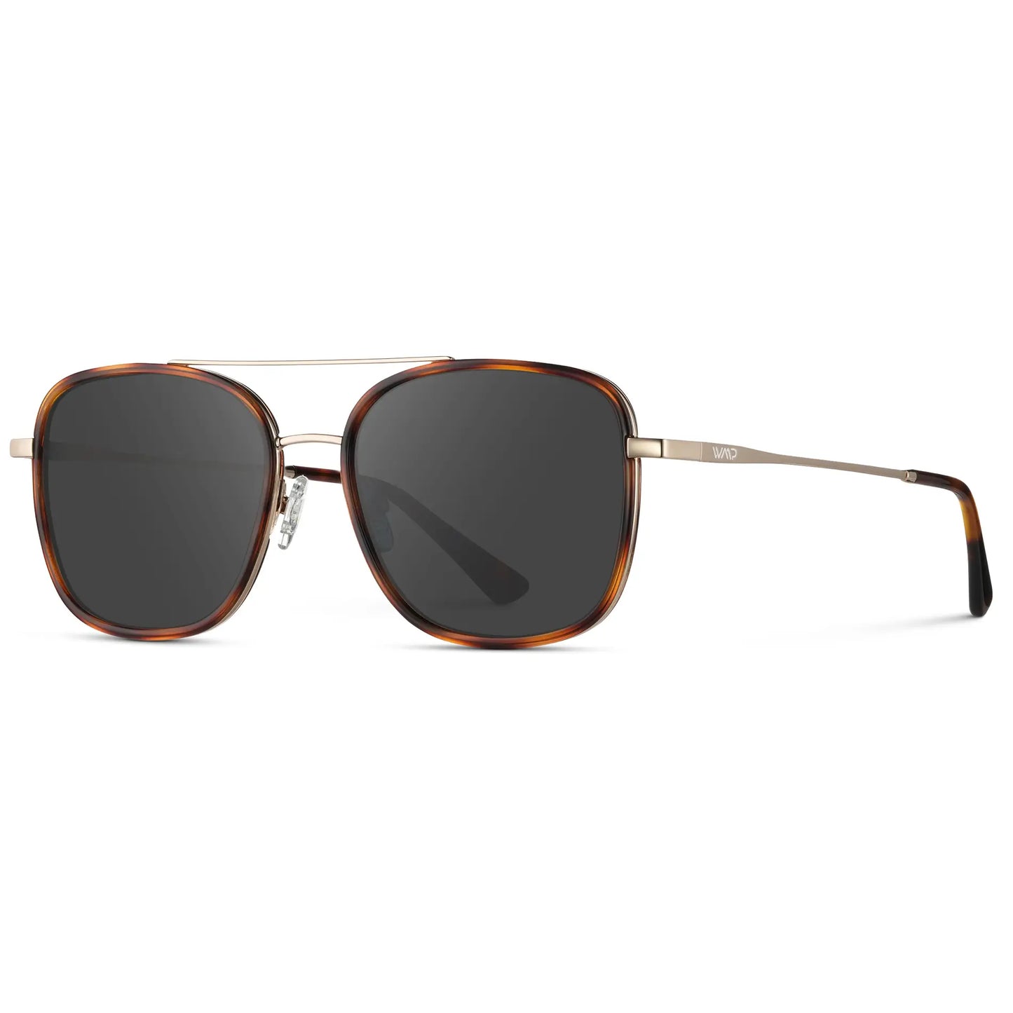Brown Tortoise / Grey || Women's Oversized Square Aviator Prescription Eyeglasses with Brown Tortoise Acetate and Stainless Steel Frame and Grey Lenses