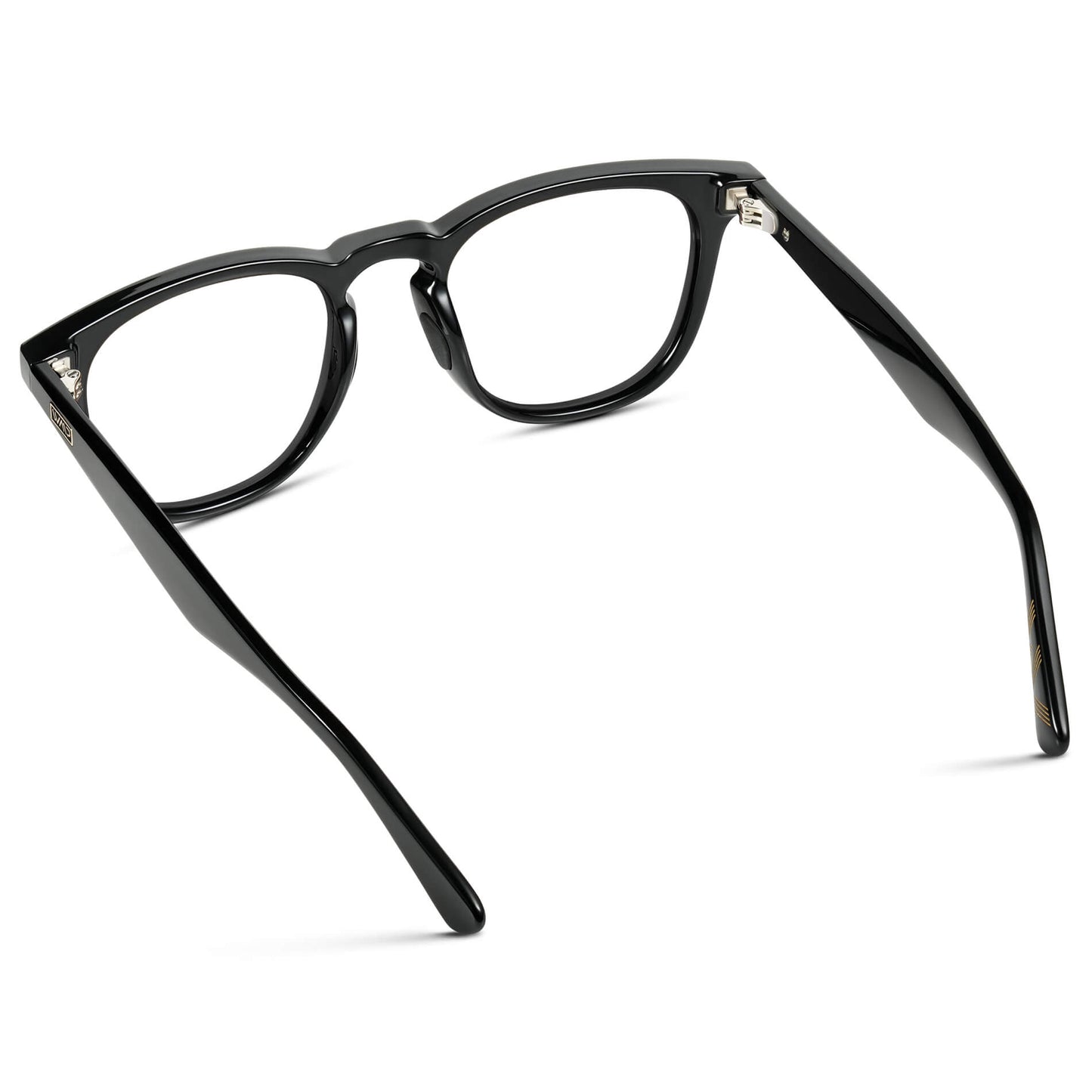 Black || Black Round Frame Glasses with Clear Lenses