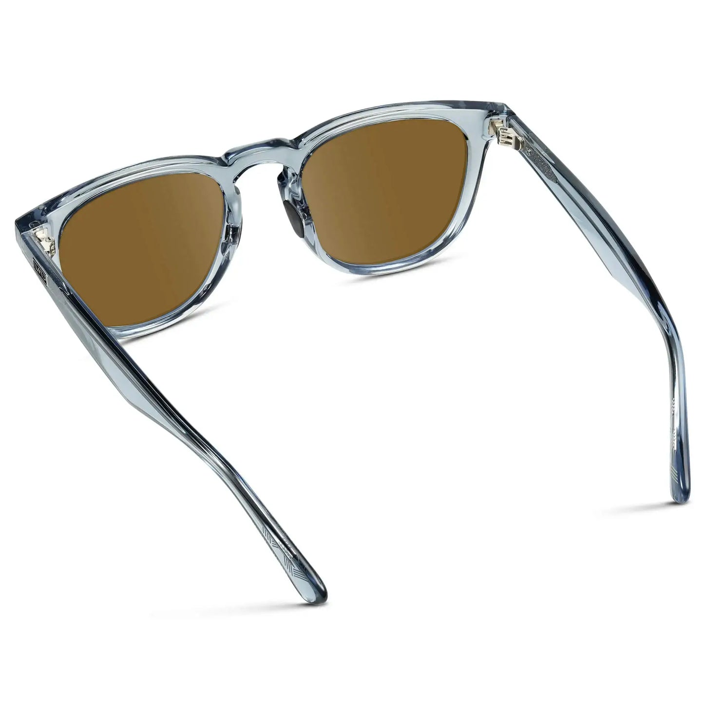 Denim Blue / Amber || Men's Round Prescription Sunglasses with Blue Frame and Brown Lens