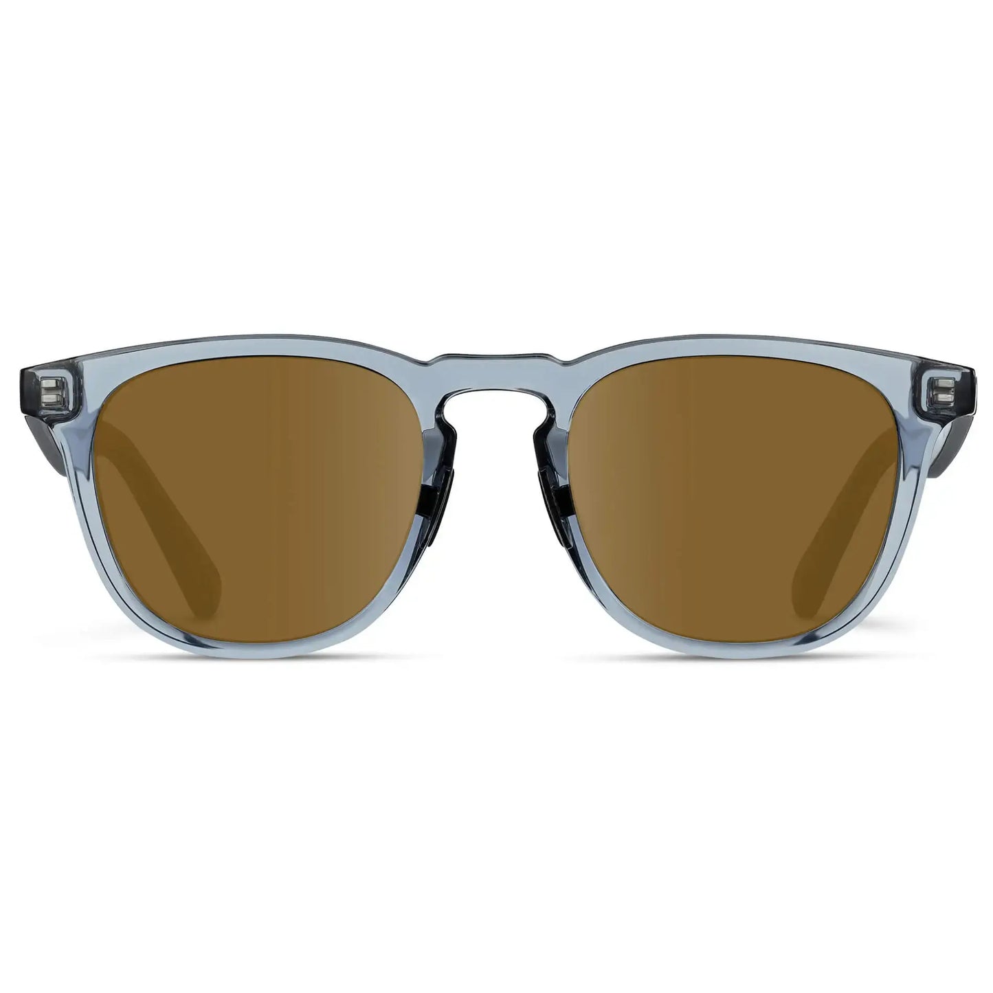 Denim Blue / Amber || Men's Round Prescription Sunglasses with Blue Frame and Brown Lens