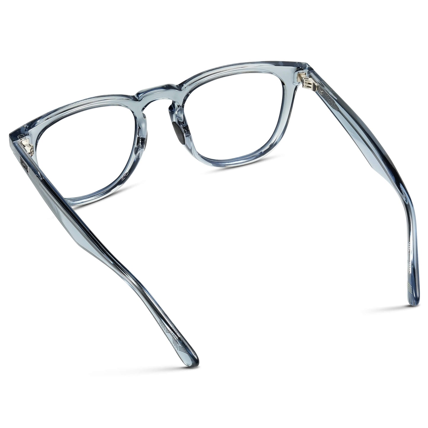 Denim Blue || Blue Round Frame Glasses with Clear Lenses