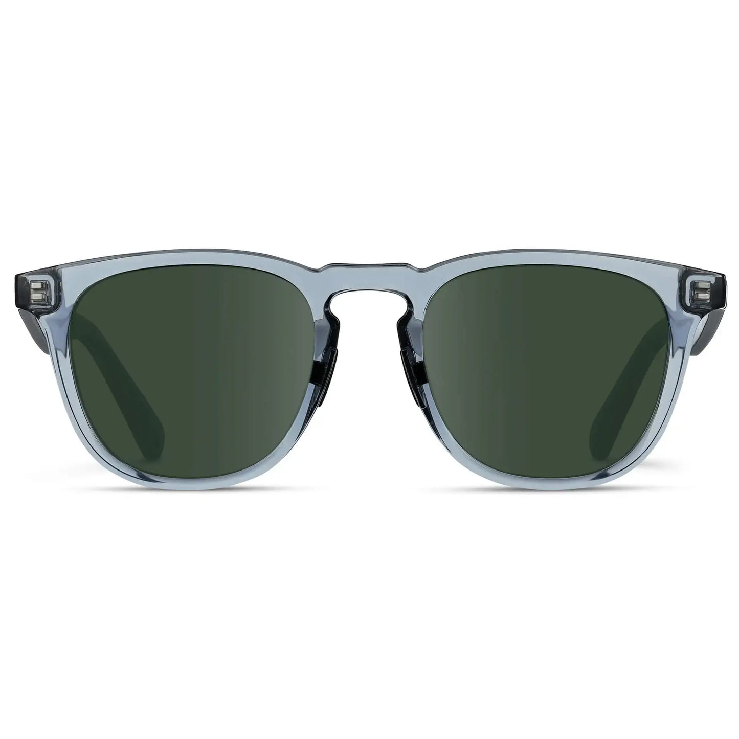 Denim Blue / G15 || Men's Round Prescription Sunglasses with Blue Frame and Green Lens