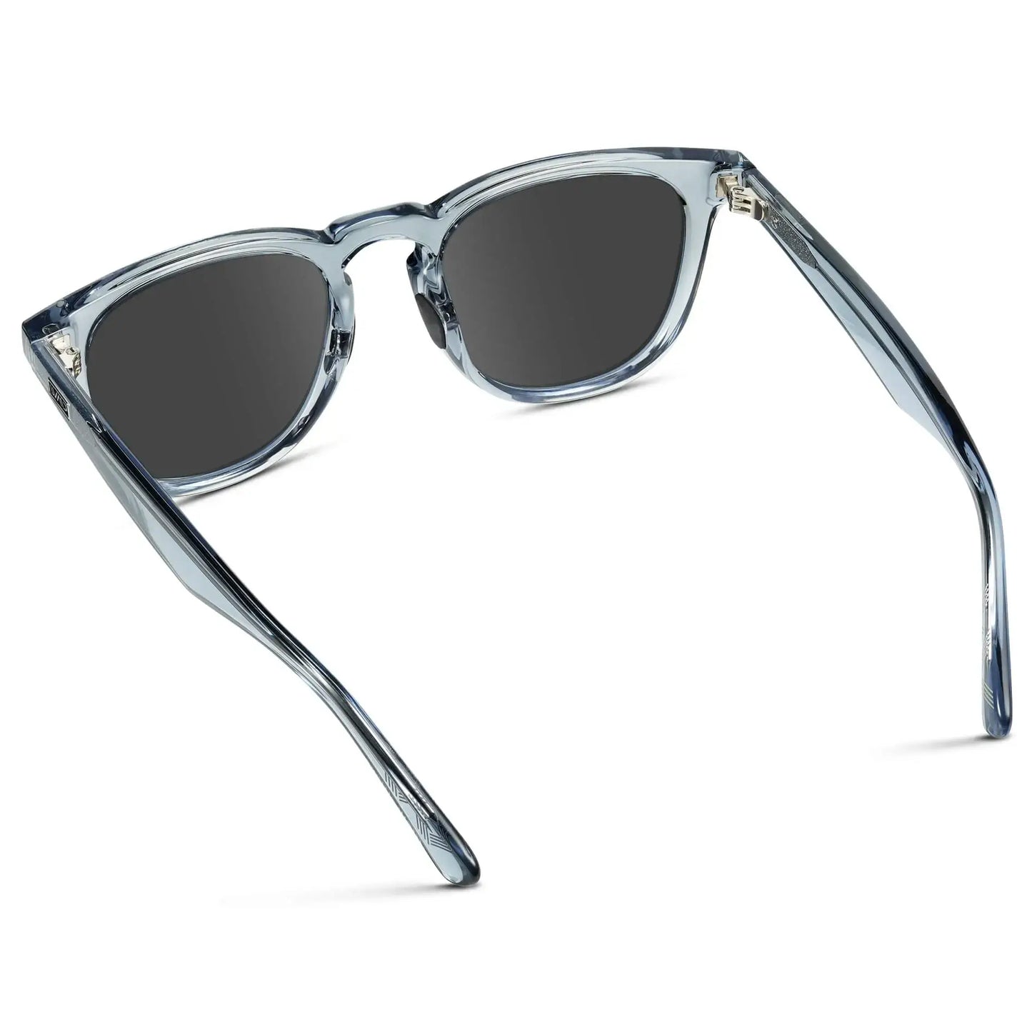 Denim Blue / Grey || Men's Round Prescription Sunglasses with Blue Frame and Grey Lens