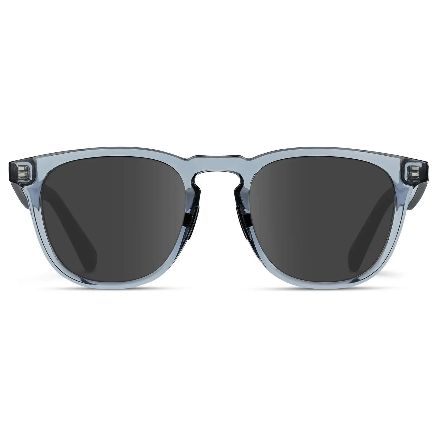 Denim Blue / Grey || Men's Round Prescription Sunglasses with Blue Frame and Grey Lens