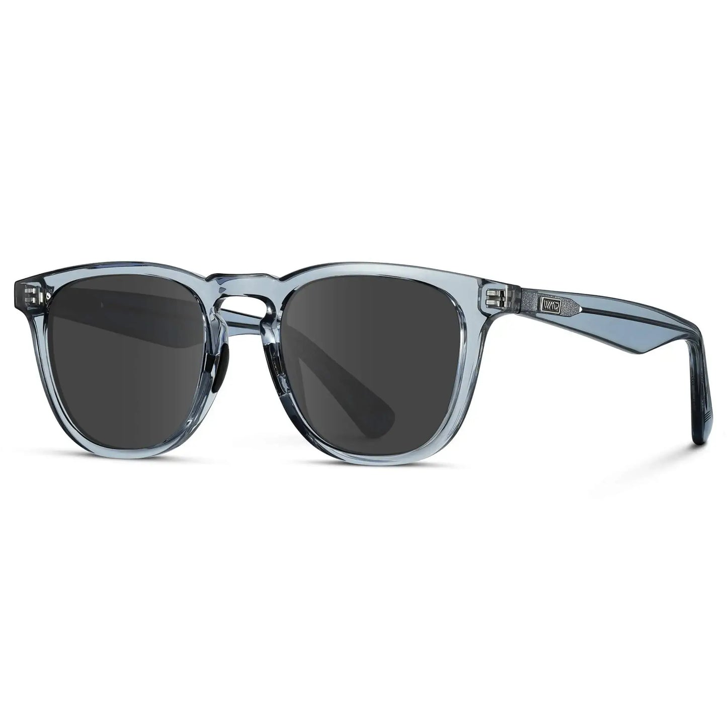 Denim Blue / Grey || Men's Round Prescription Sunglasses with Blue Frame and Grey Lens