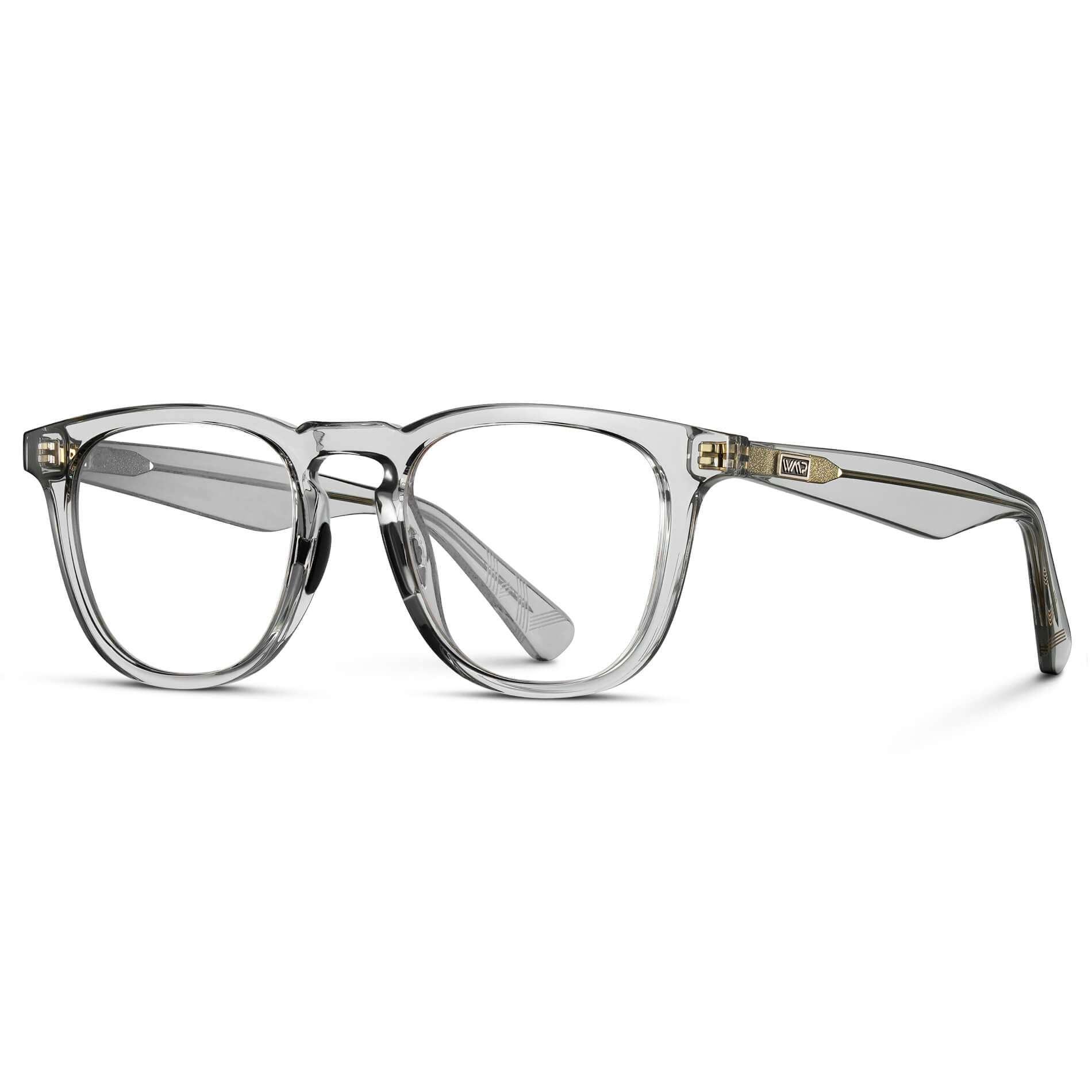 Crystal Ice Grey || Clear Round Frame Glasses with Clear Lenses