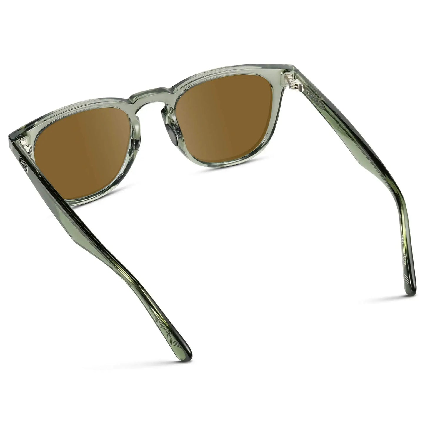 Crystal Agave Green / Amber || Men's Round Prescription Sunglasses with Green Frame and Brown Lens