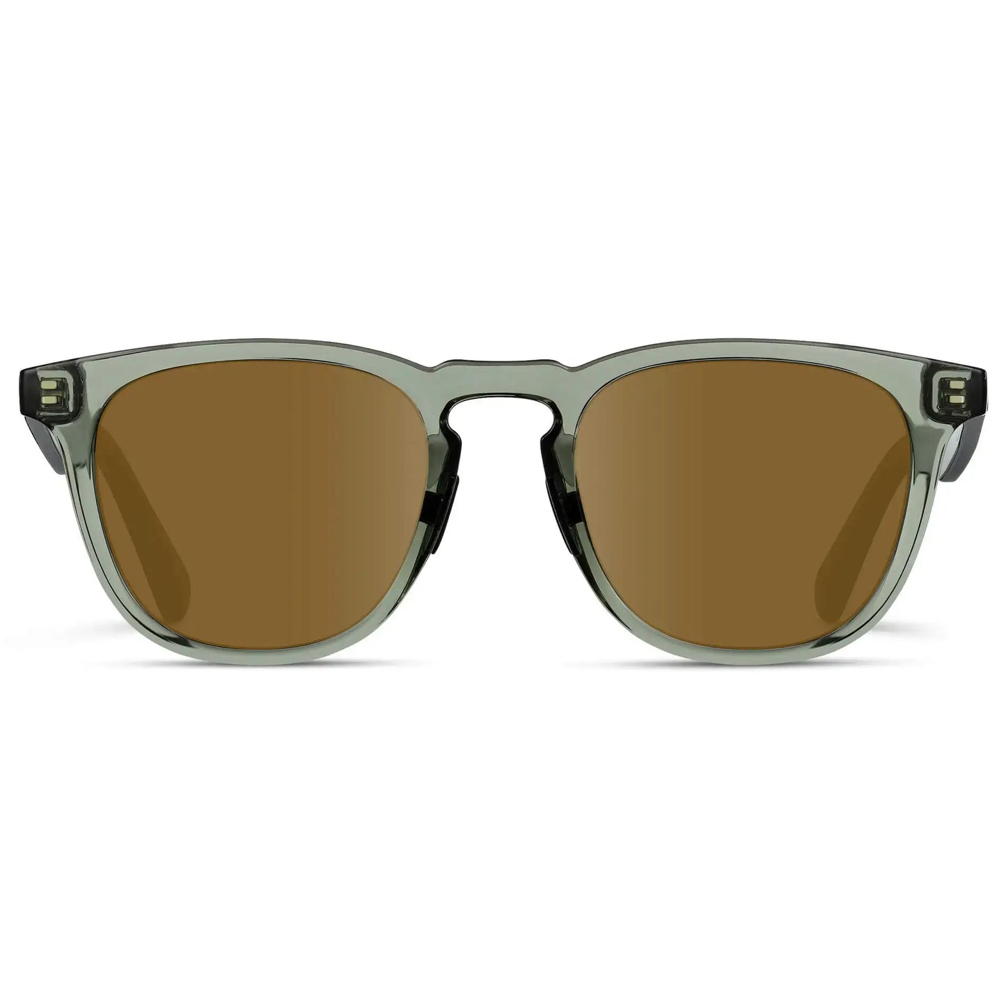 Crystal Agave Green / Amber || Men's Round Prescription Sunglasses with Green Frame and Brown Lens