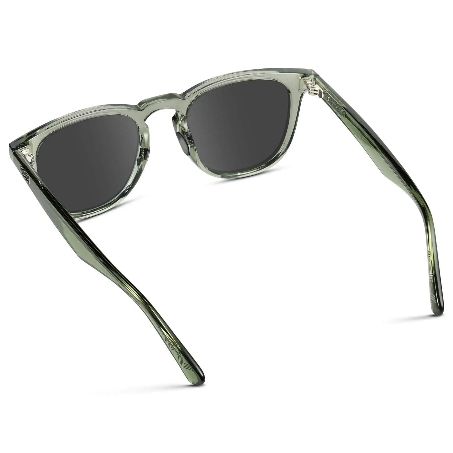 Crystal Agave Green / Grey || Men's Round Prescription Sunglasses with Green Frame and Grey Lens