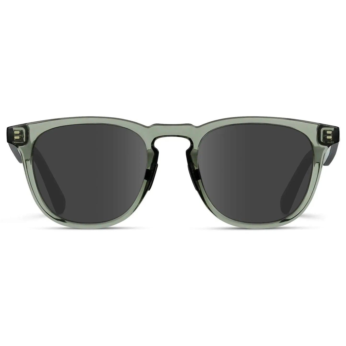 Crystal Agave Green / Grey || Men's Round Prescription Sunglasses with Green Frame and Grey Lens