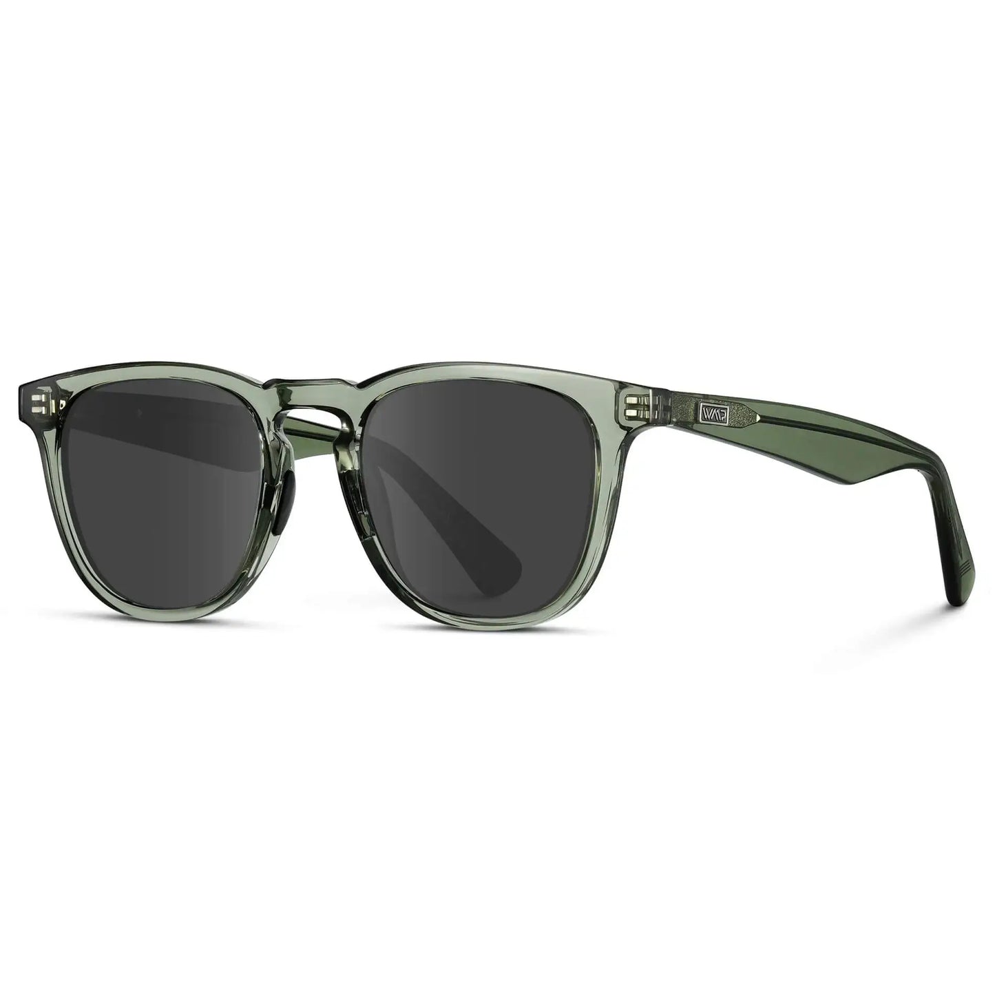 Crystal Agave Green / Grey || Men's Round Prescription Sunglasses with Green Frame and Grey Lens