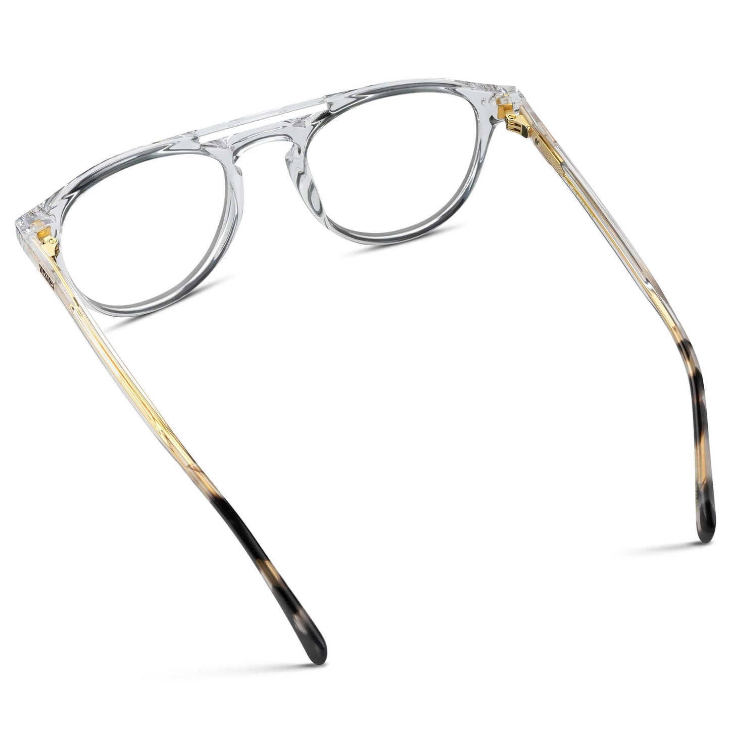 Clear || Clear Round Frame Sunglasses with clear prescription lenses