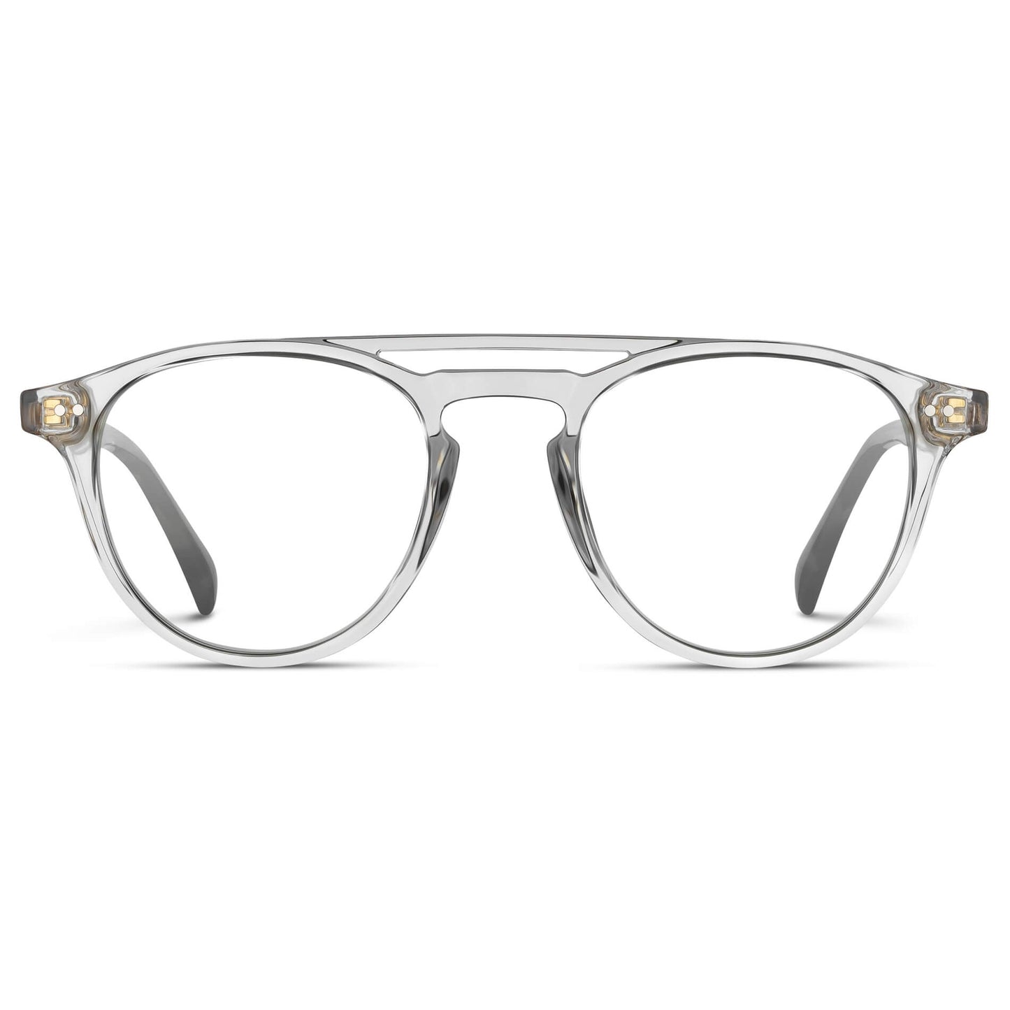 Clear || Clear Round Frame Sunglasses with clear prescription lenses