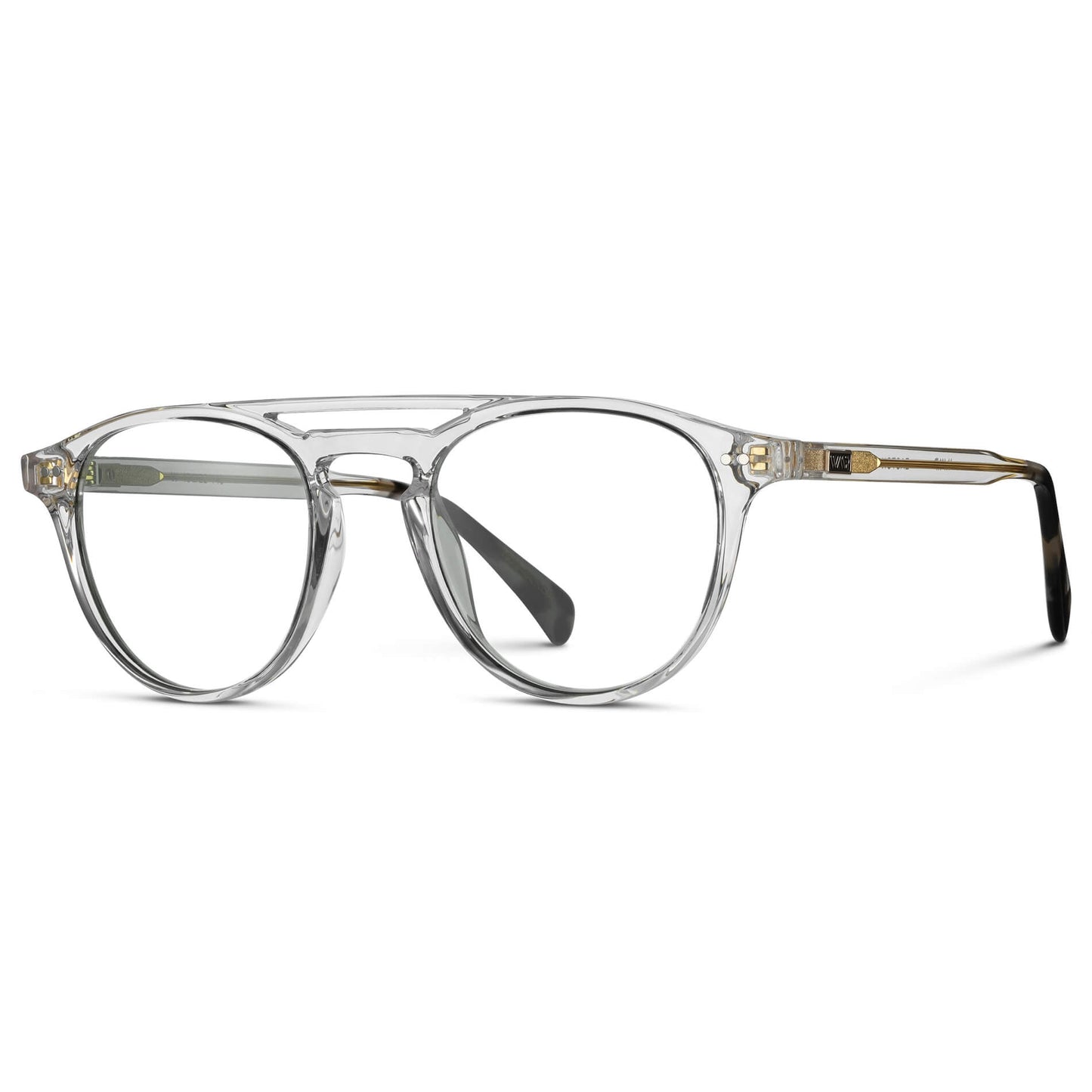 Clear || Clear Round Frame Sunglasses with clear prescription lenses
