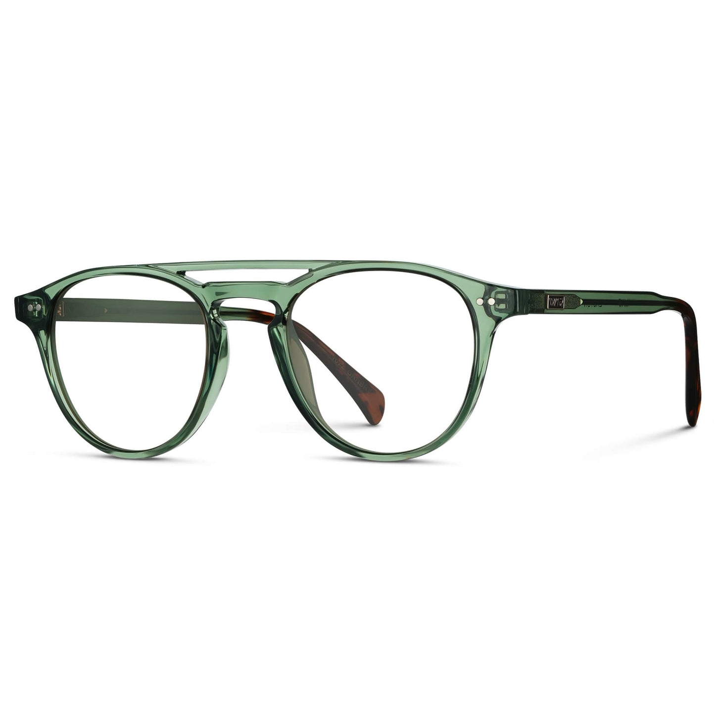 Emerald Green || Green Round Frame with clear prescription lenses