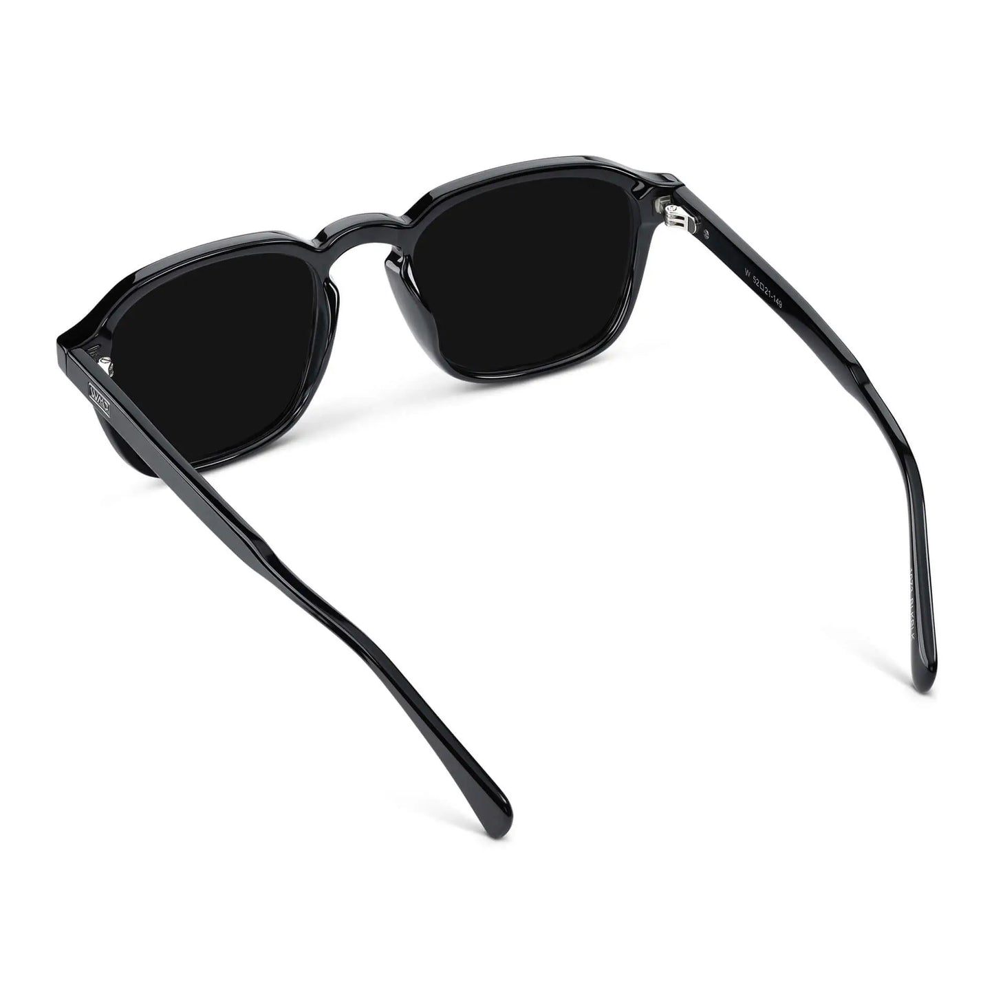 Black / Triple Black Lens || Black Square Frame Sunglasses with Triple Black Polarized Lenses