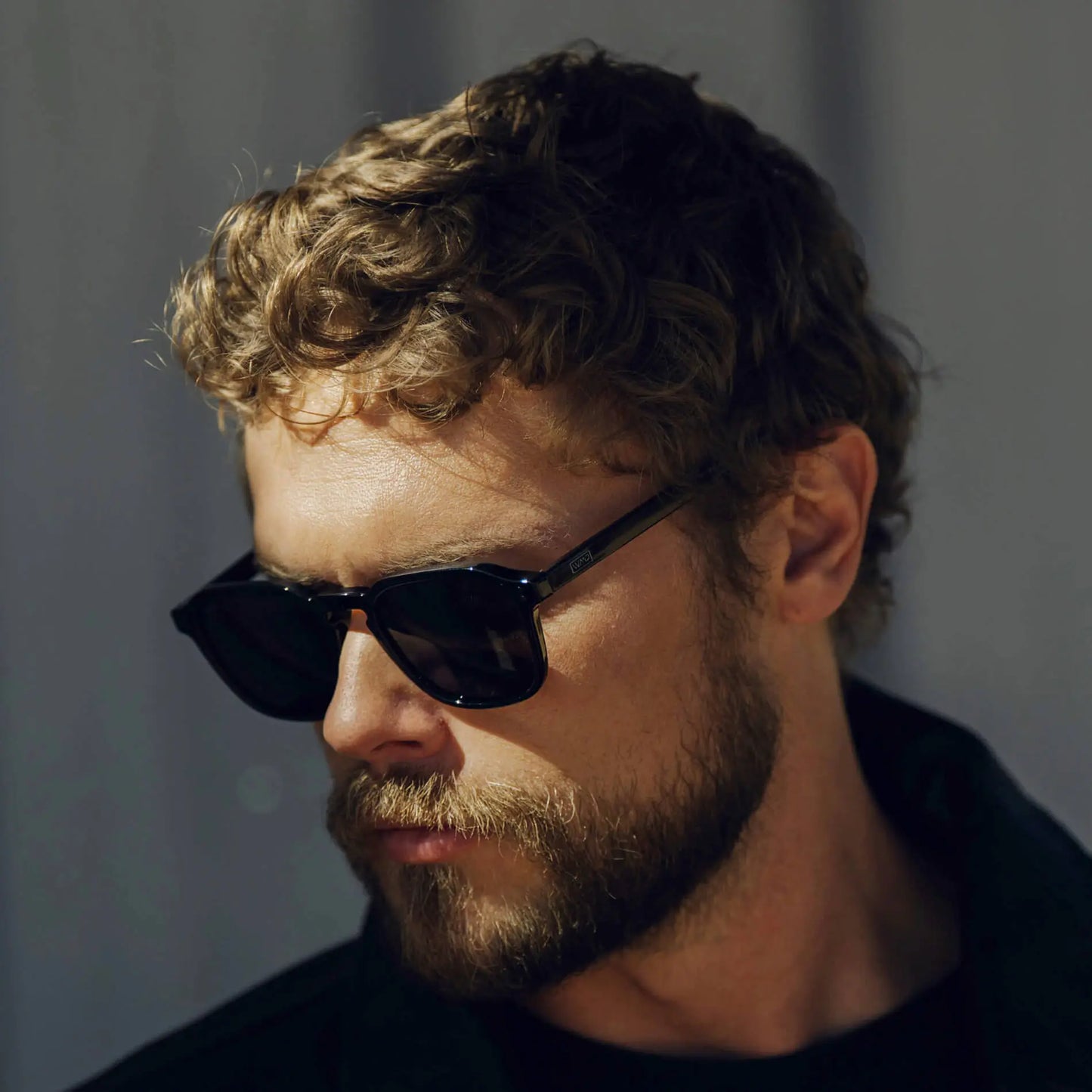 Black / Triple Black Lens || Black Square Frame Sunglasses with Triple Black Polarized Lenses