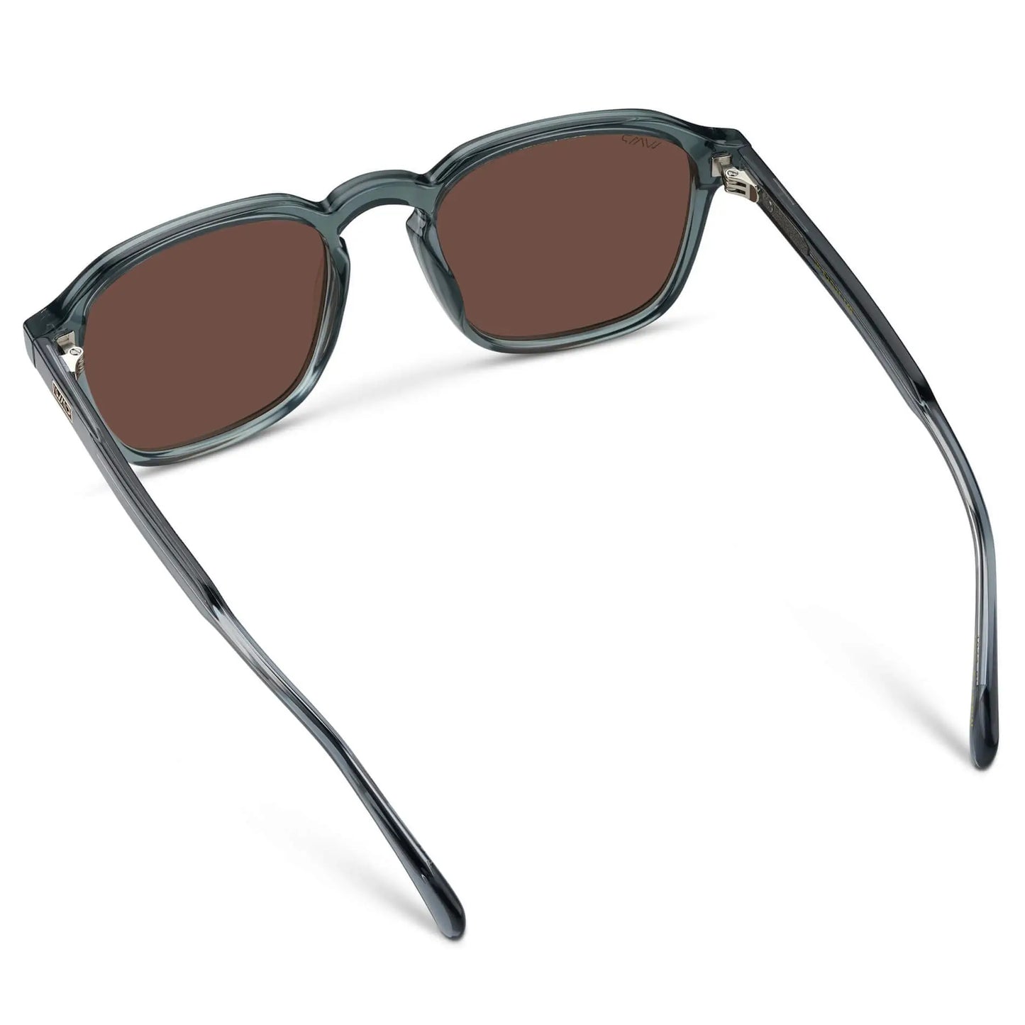 Crystal Stone Blue / Brown Lens || Blue Square Frame Sunglasses with Brown Polarized Lenses
