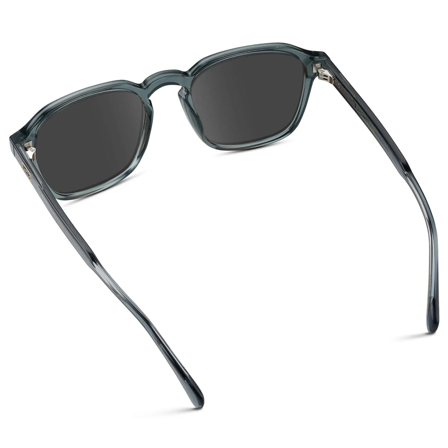Crystal Stone Blue / Grey || Men's Square Prescription Sunglasses with Crystal Blue Frame and Grey Lens