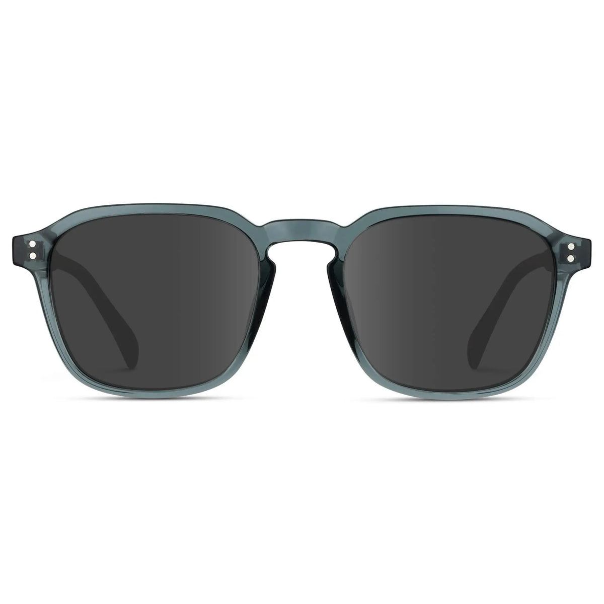 Crystal Stone Blue / Grey || Men's Square Prescription Sunglasses with Crystal Blue Frame and Grey Lens