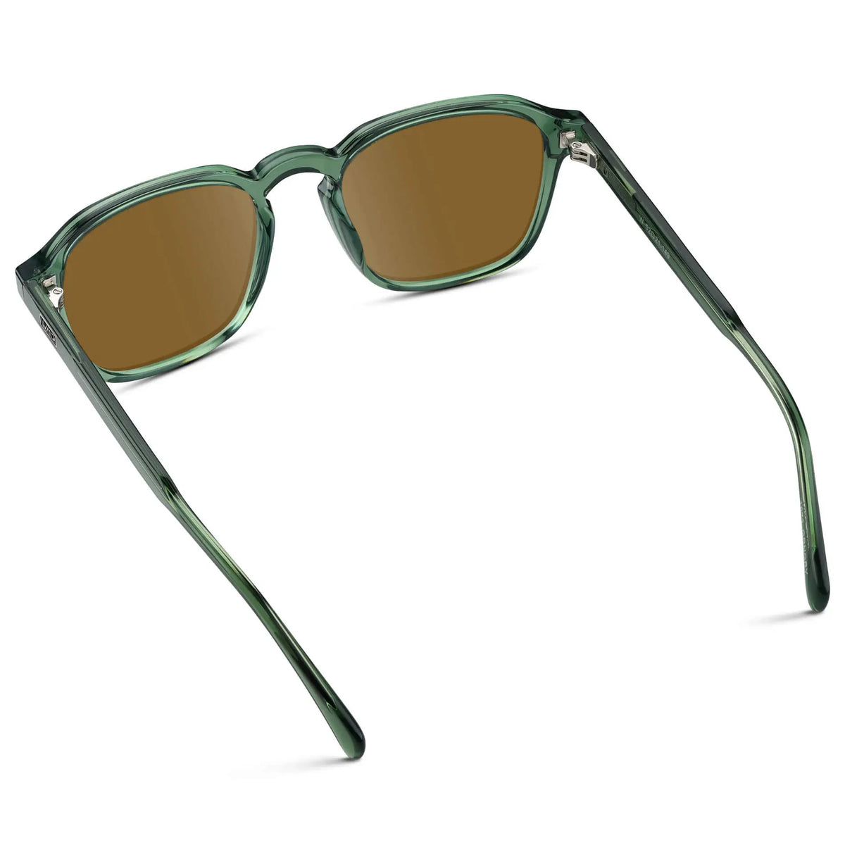 Emerald Green / Amber || Men's Square Prescription Sunglasses with Emerald Green Frame and Brown Lens