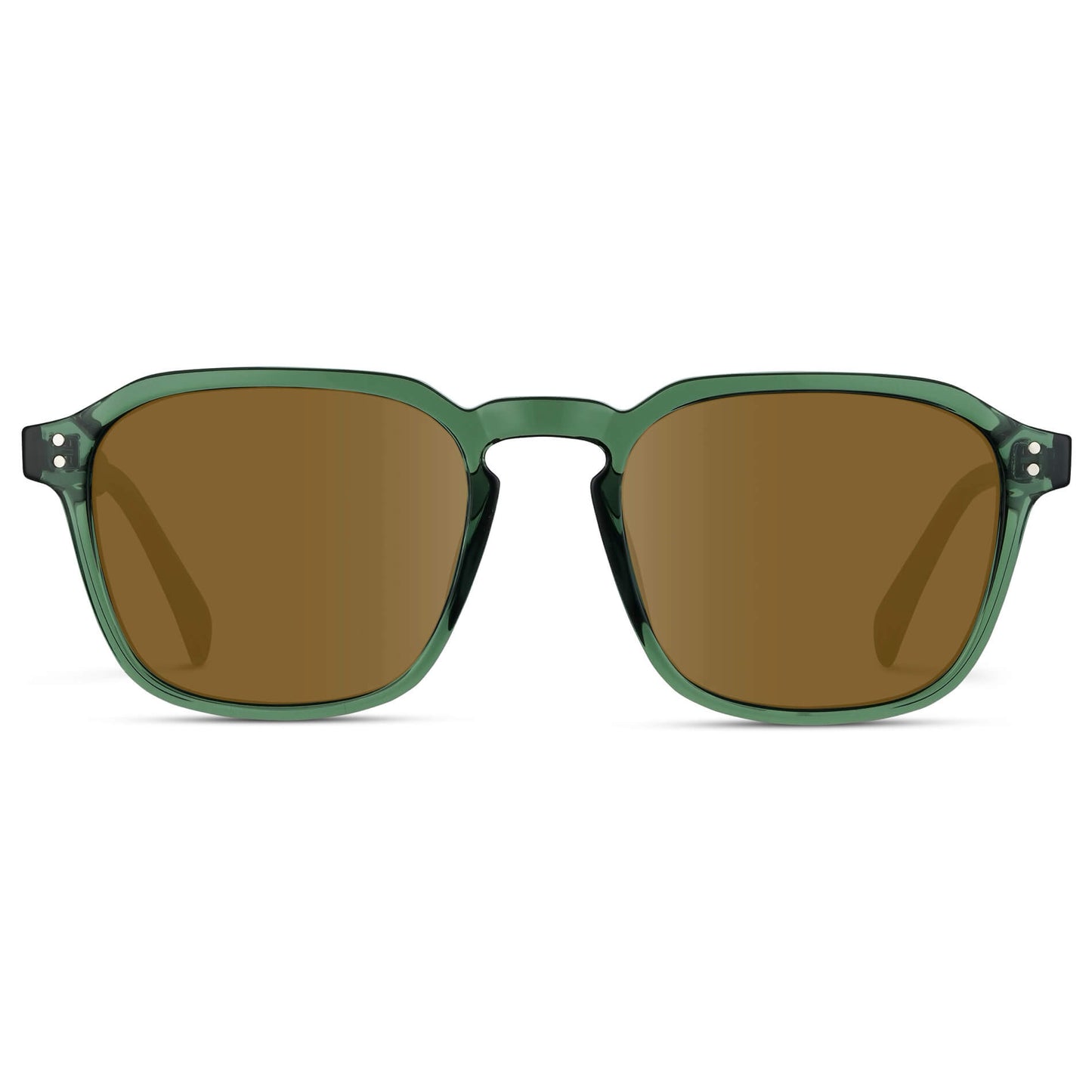 Emerald Green / Amber Lens || Green Square Frame with Amber Prescription Sunglass Lenses