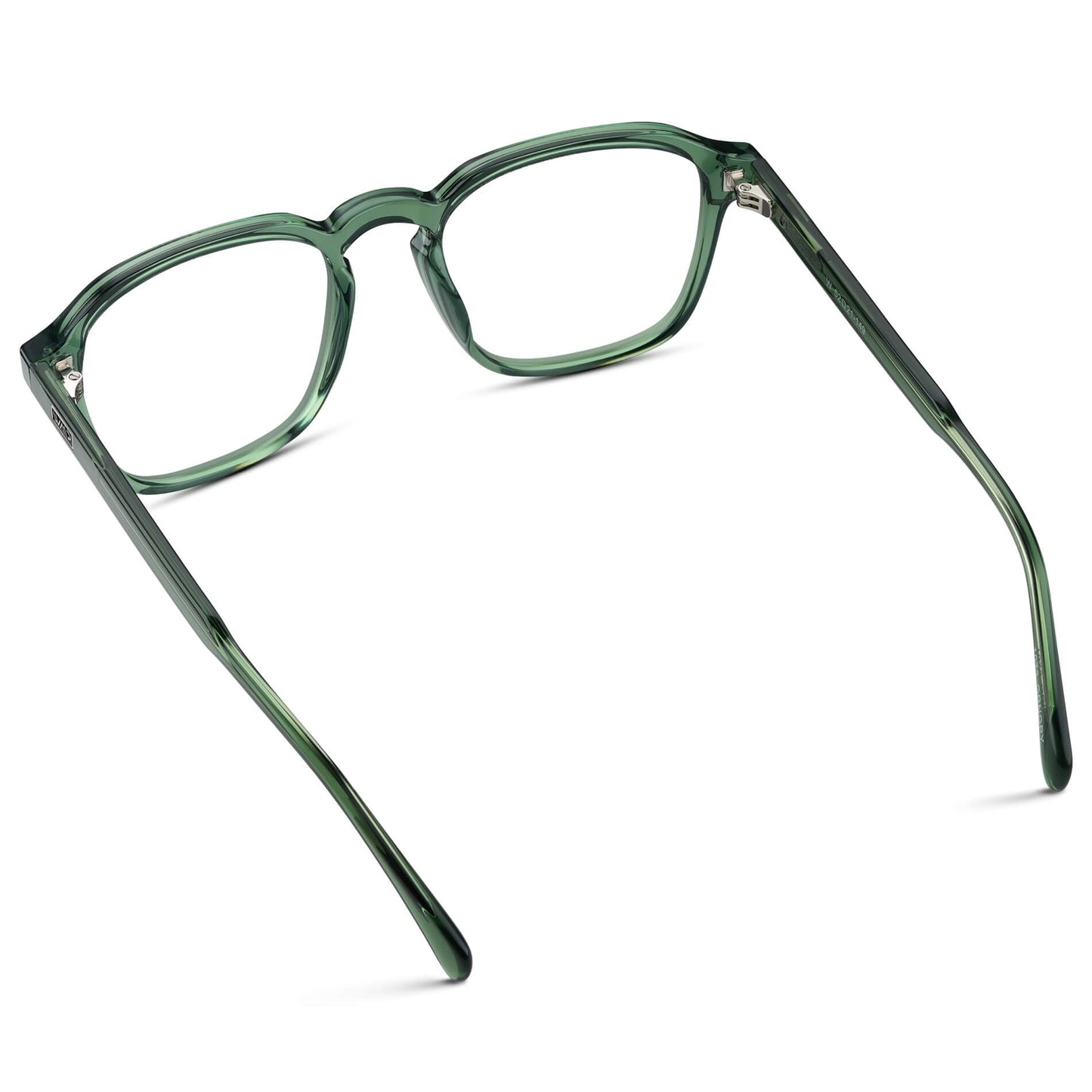 Emerald Green || Green Square Frame with Clear Prescription Lenses
