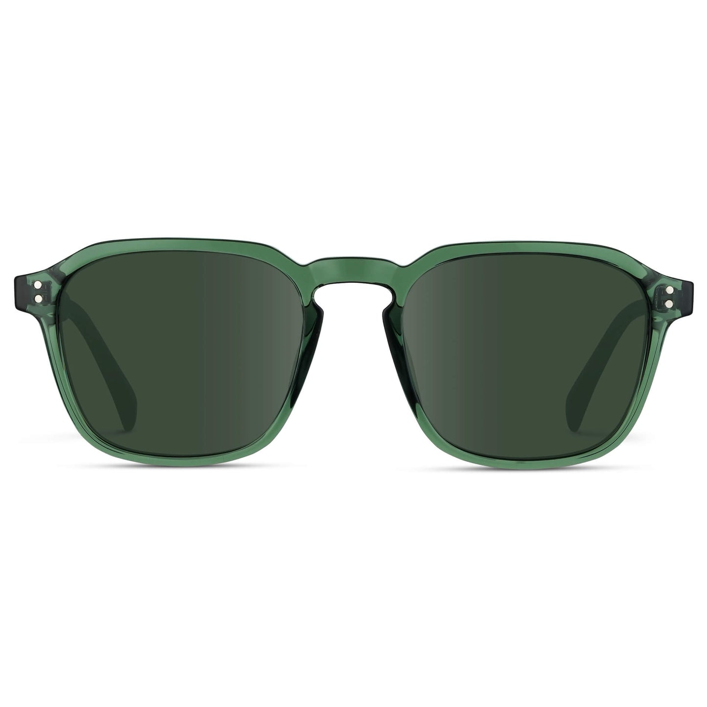 Emerald Green / G15 Lens || Green Square Frame with Prescription Green Sunglass Lenses