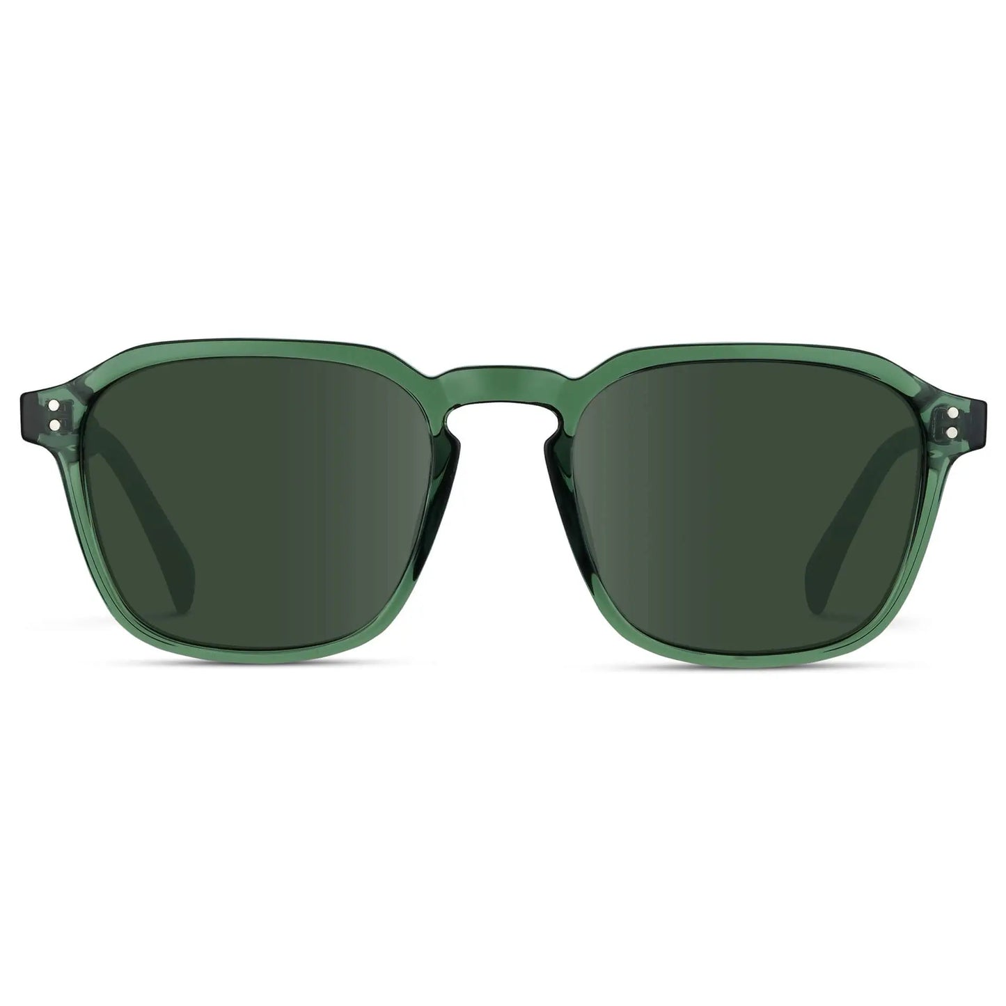 Emerald Green / G15 || Men's Square Prescription Sunglasses with Emerald Green Frame and Green Lens