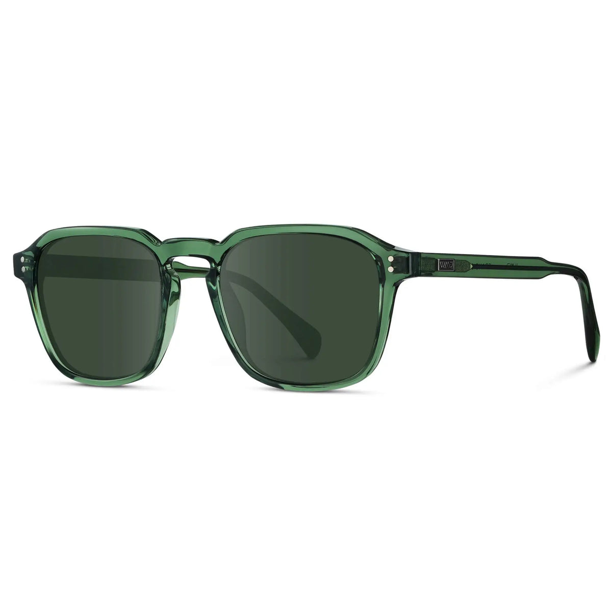 Emerald Green / G15 || Men's Square Prescription Sunglasses with Emerald Green Frame and Green Lens