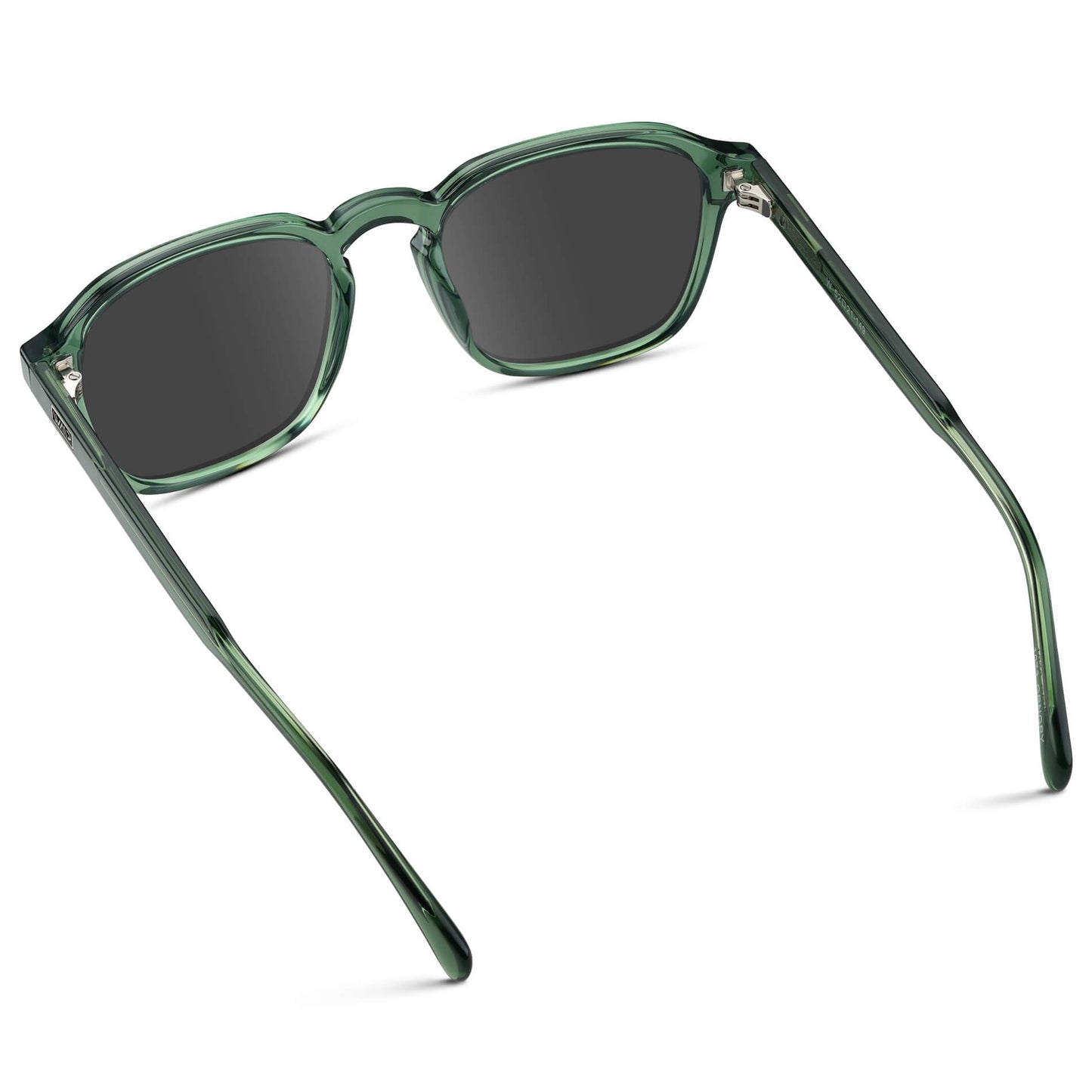 Emerald Green / Grey Lens || Green Square Frame with Grey Prescription Sunglass Lenses