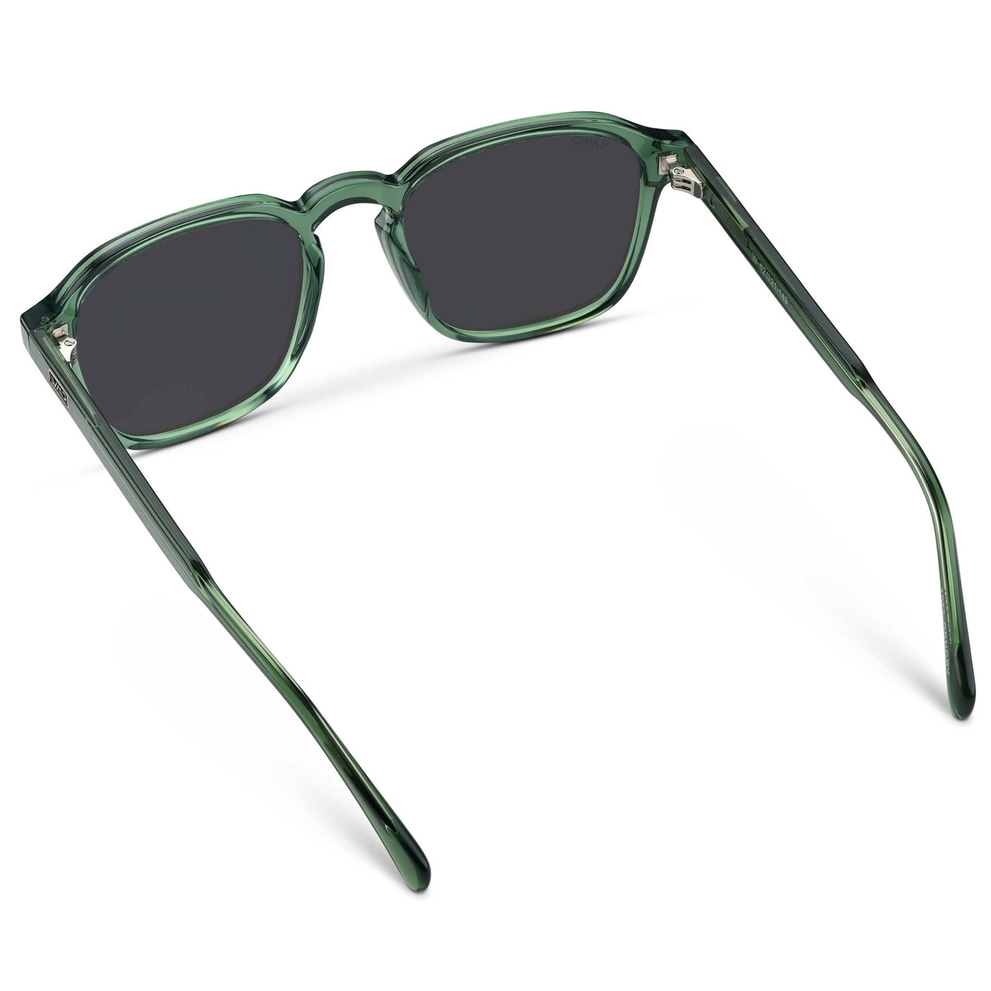 Emerald Green / Black Lens || Green Square Frame Sunglasses with Black Polarized Lenses
