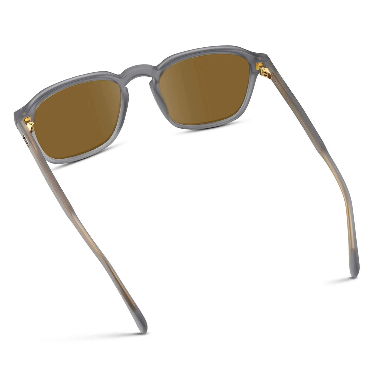 Moonrock Grey / Amber || Men's Square Prescription Sunglasses with Moonrock Grey Frame and Brown Lens