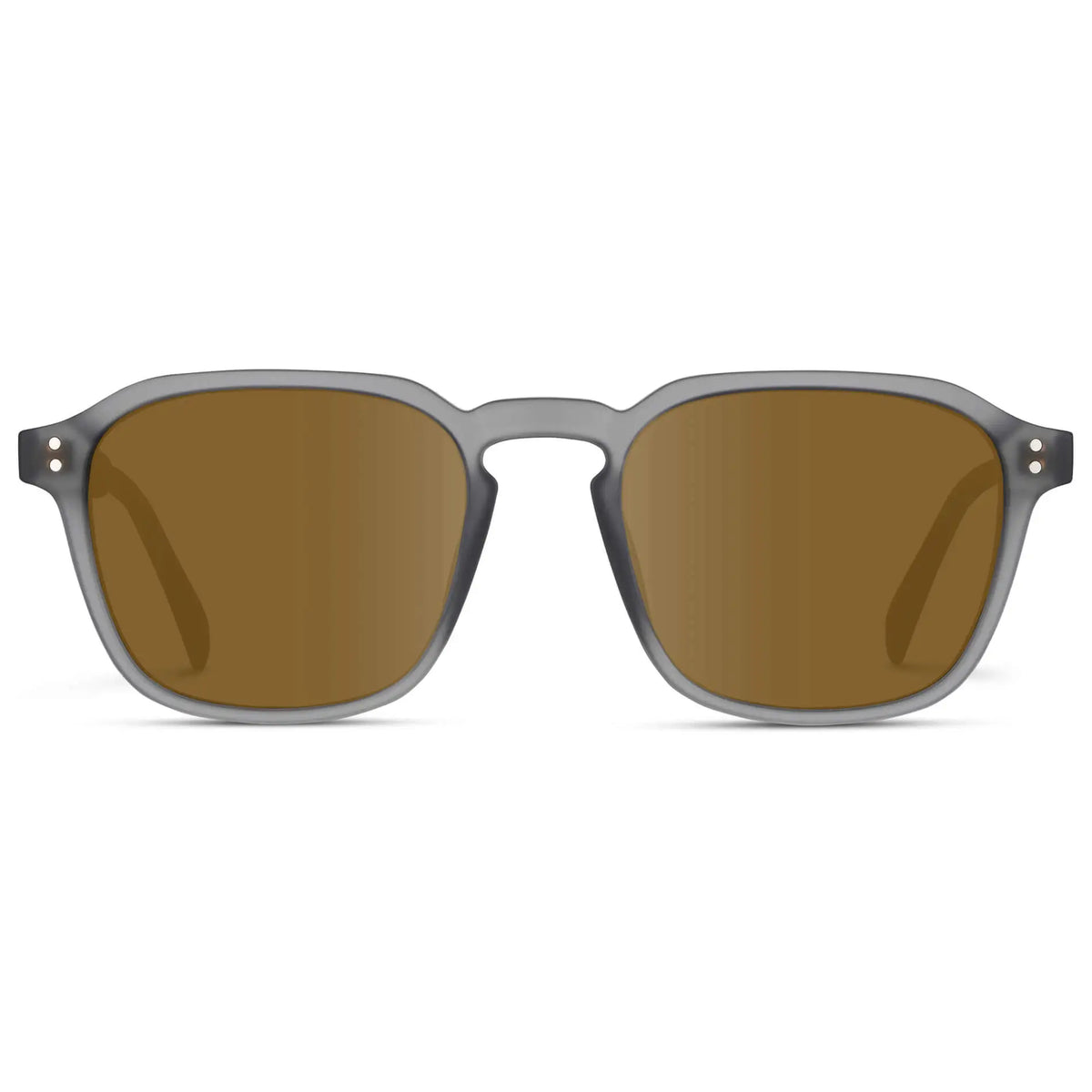 Moonrock Grey / Amber || Men's Square Prescription Sunglasses with Moonrock Grey Frame and Brown Lens