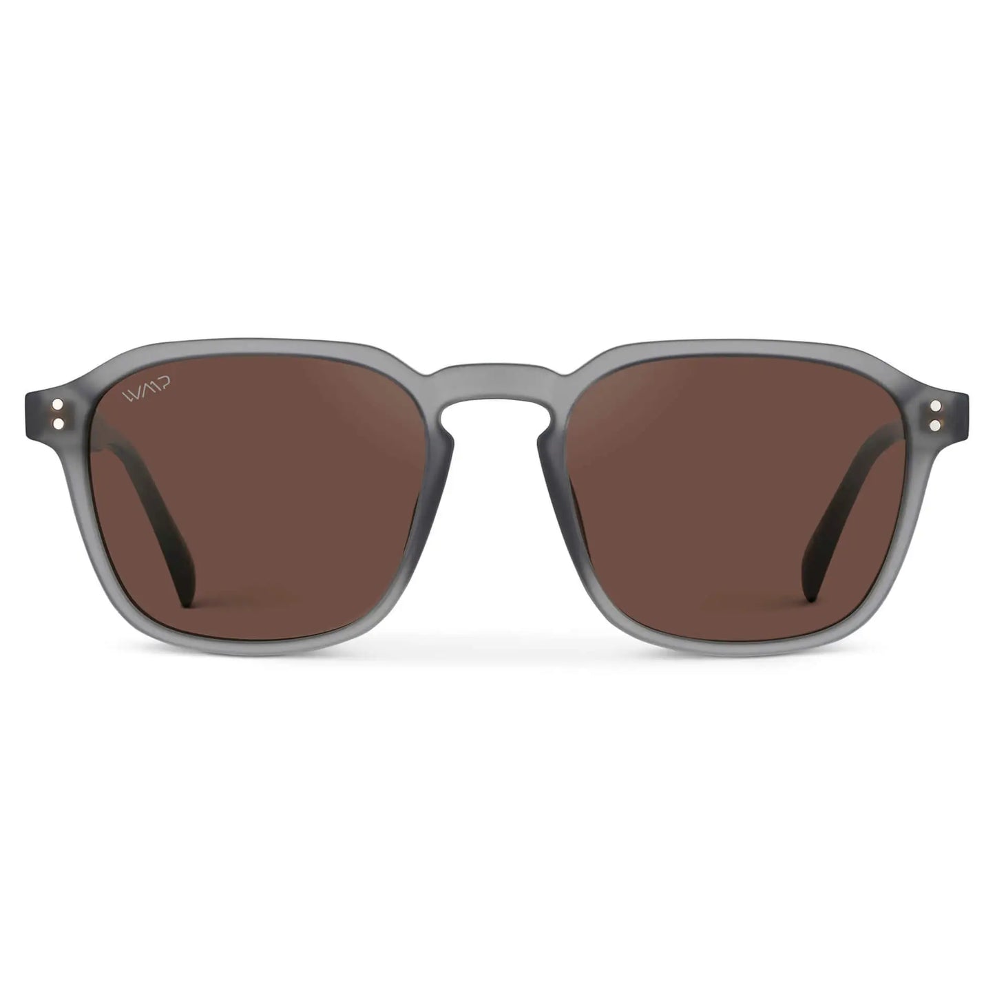 Moonrock Grey / Brown Lens || Grey Square Frame Sunglasses with Brown Polarized Lenses