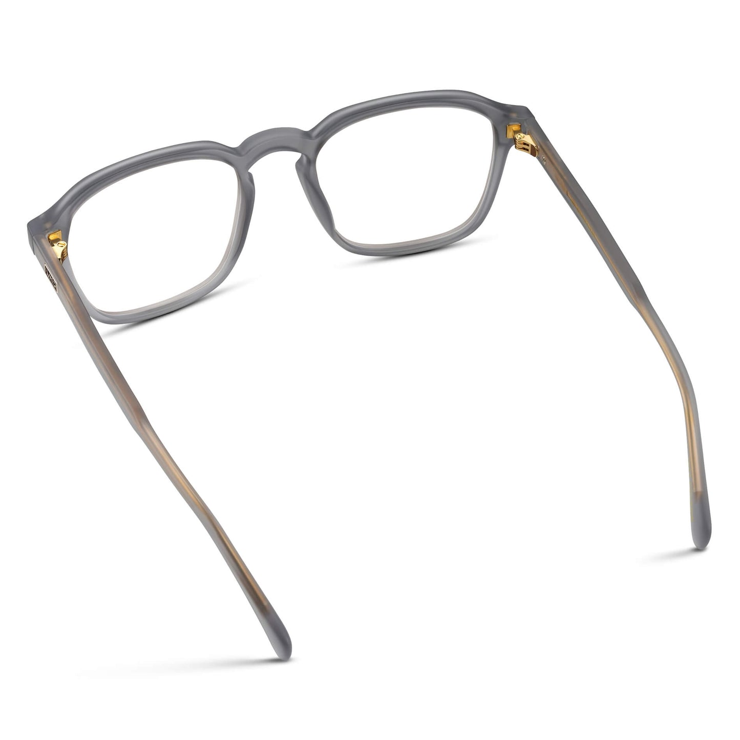 Moonrock Grey || Grey Square Frame with Clear Prescription Lenses