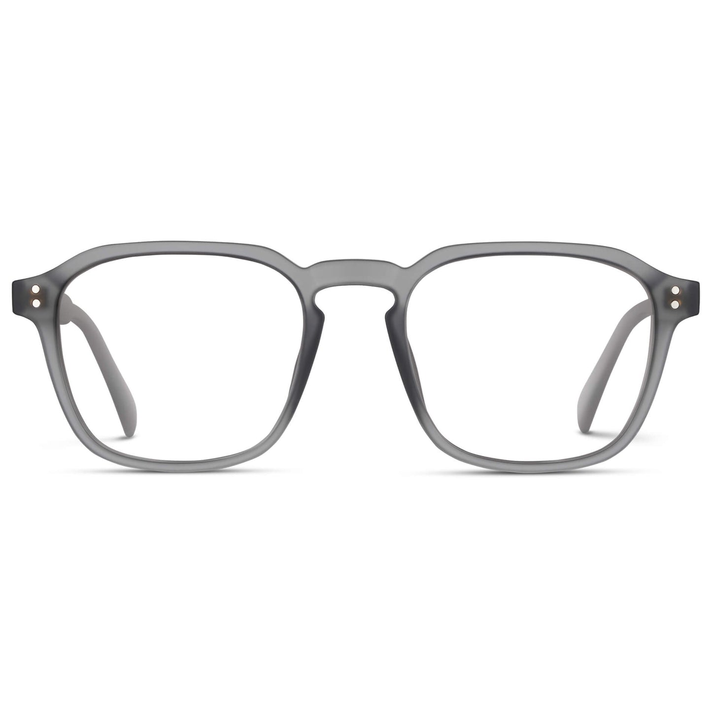 Moonrock Grey || Grey Square Frame with Clear Prescription Lenses