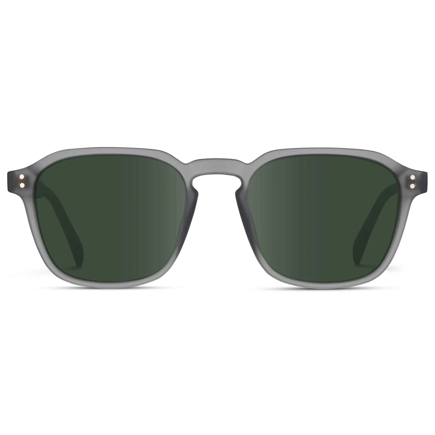Moonrock Grey / G15 || Men's Square Prescription Sunglasses with Moonrock Grey Frame and Green Lens