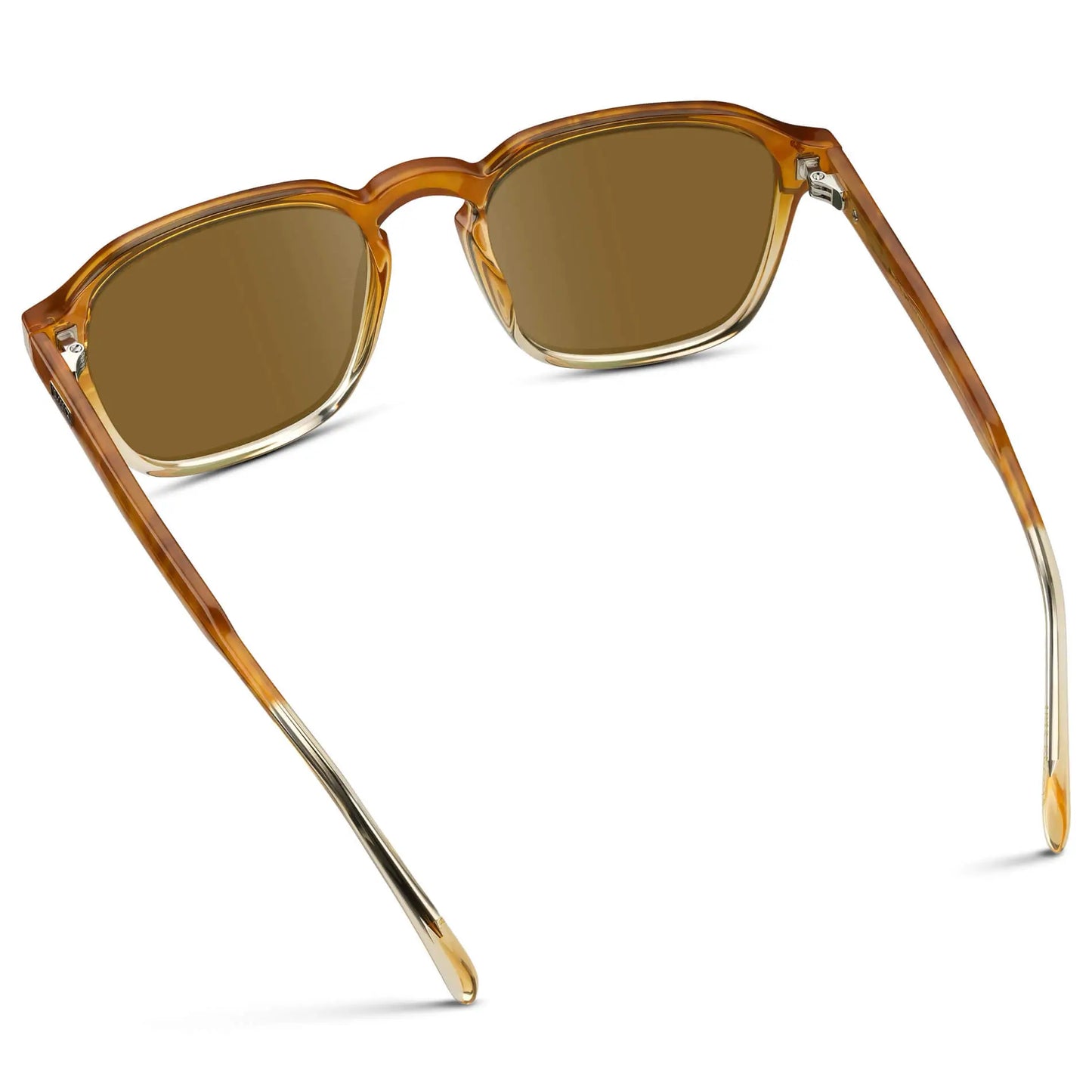 Sunset Tortoise / Amber || Men's Square Prescription Sunglasses with Sunset Tortoise Frame and Brown Lens