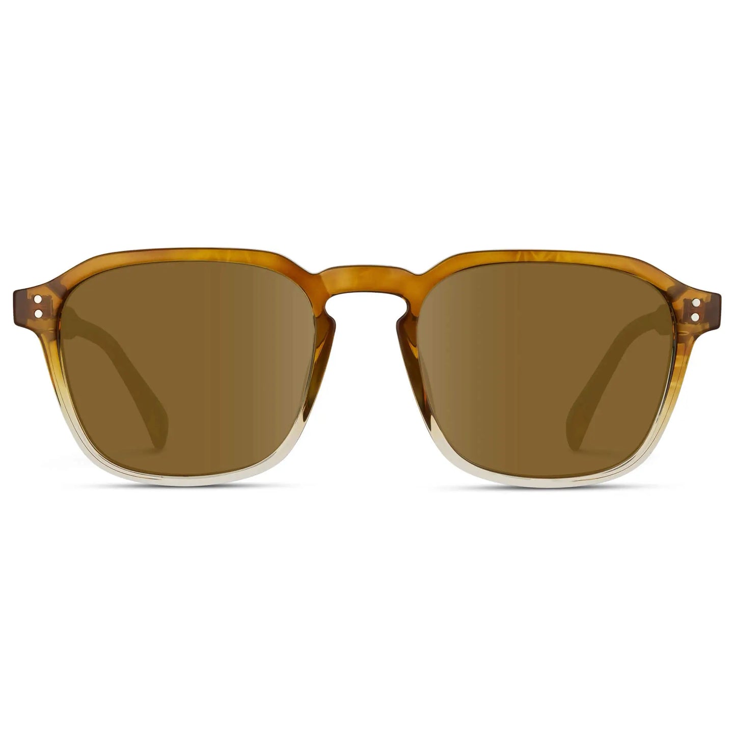 Sunset Tortoise / Amber || Men's Square Prescription Sunglasses with Sunset Tortoise Frame and Brown Lens