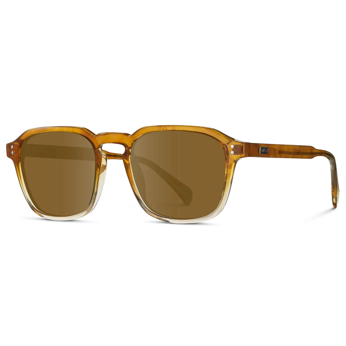 Sunset Tortoise / Amber || Men's Square Prescription Sunglasses with Sunset Tortoise Frame and Brown Lens