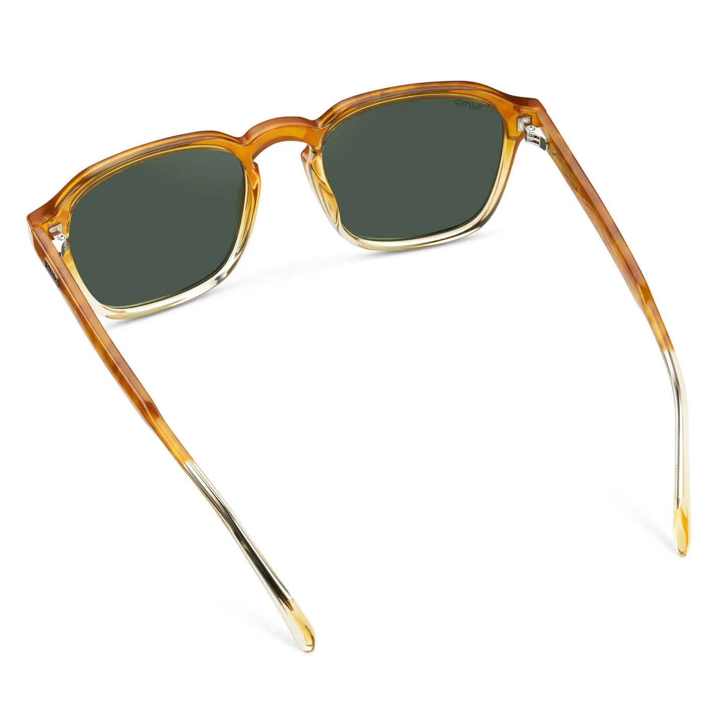 Sunset Tortoise / Smoke Green Lens || Tortoise Square Frame Sunglasses with Green Polarized Lenses