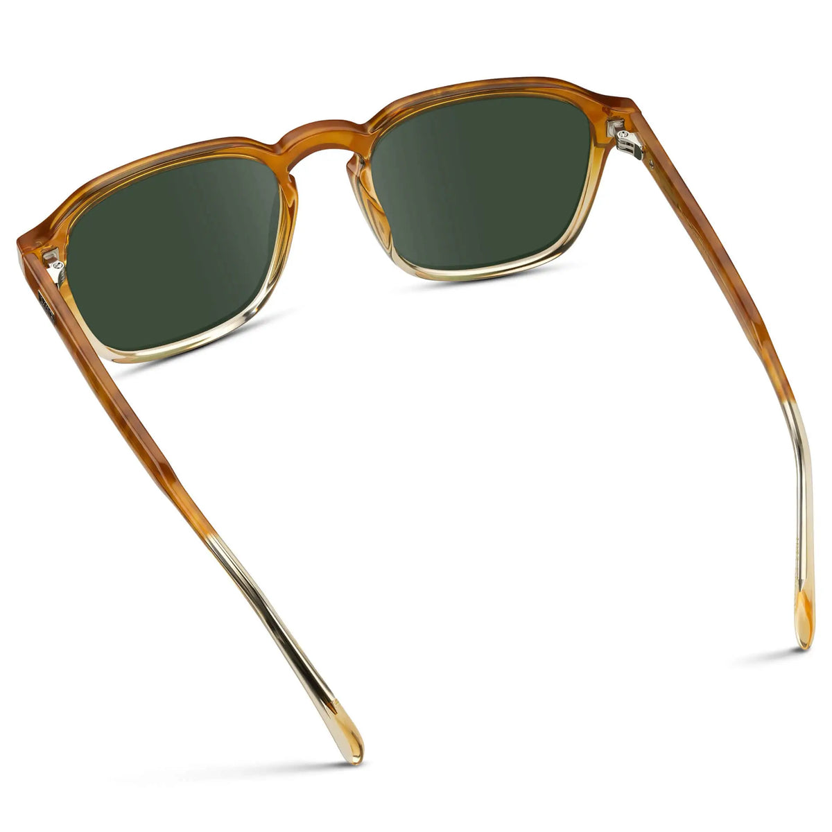 Sunset Tortoise / G15 || Men's Square Prescription Sunglasses with Sunset Tortoise Frame and Green Lens