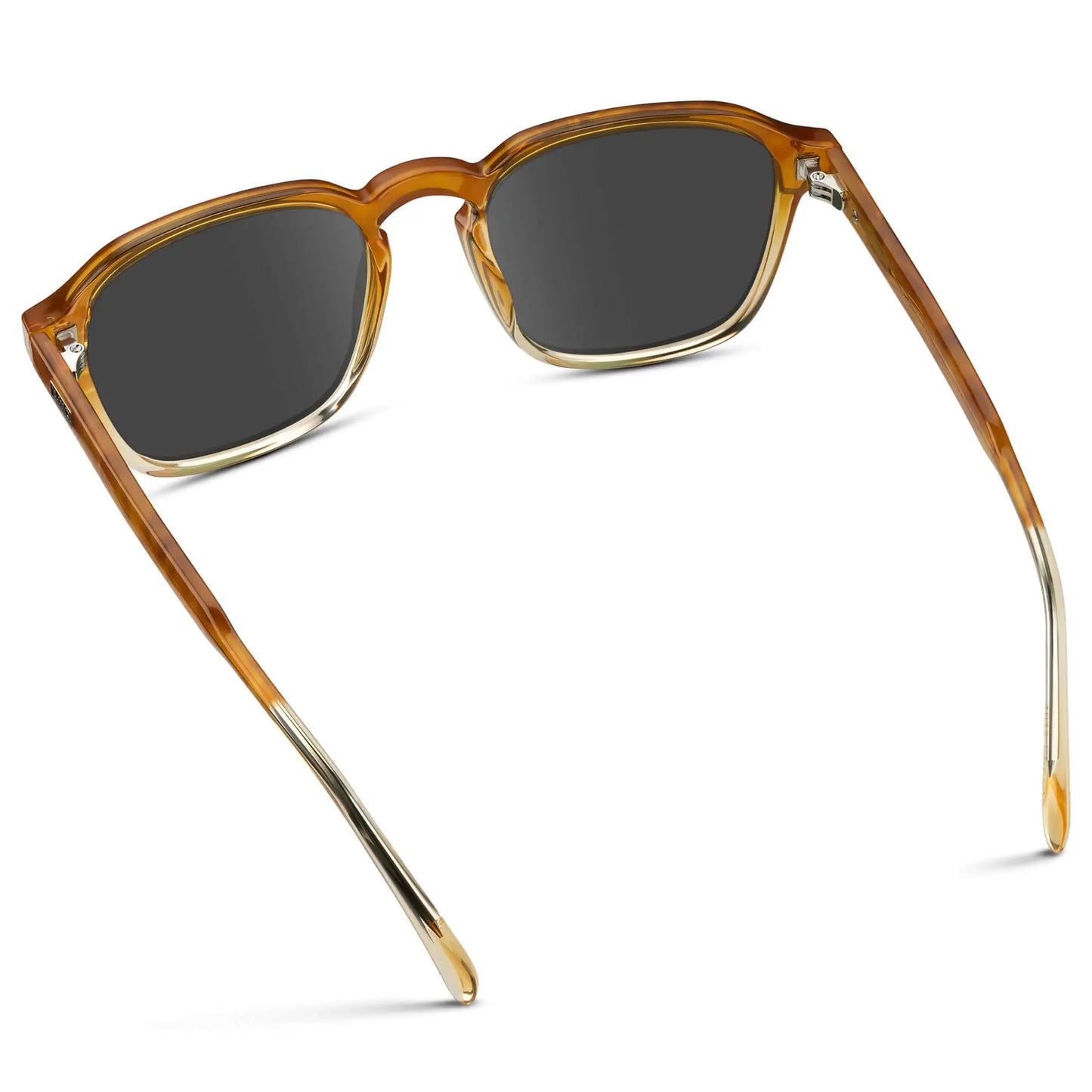 Sunset Tortoise / Grey || Men's Square Prescription Sunglasses with Sunset Tortoise Frame and Grey Lens