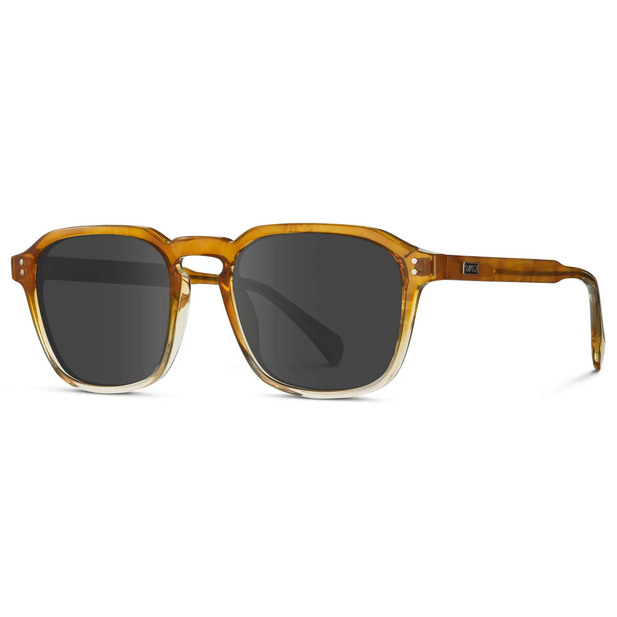 Sunset Tortoise / Grey || Men's Square Prescription Sunglasses with Sunset Tortoise Frame and Grey Lens