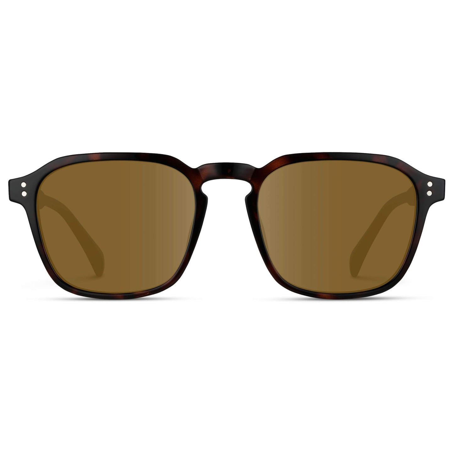 Brown Tortoise / Amber Lens || Tortoise Square Frame with Brown Prescription Sunglass Lenses